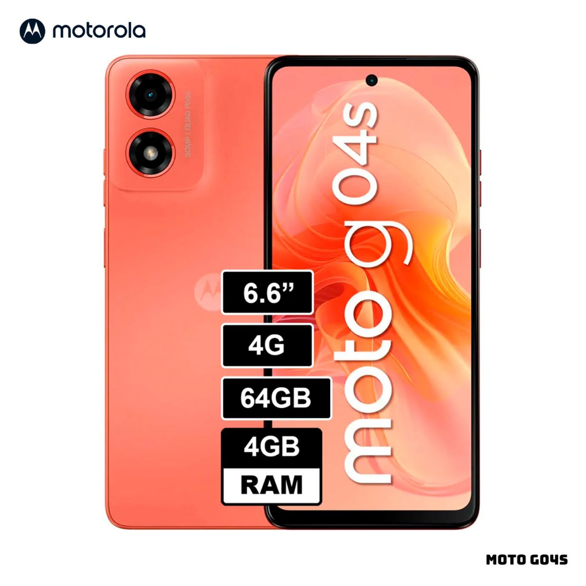MOTOROLA - CELULAR MOTOROLA MOTO G04s 4GB RAM 128GB ROM - NARANJA AMANECER