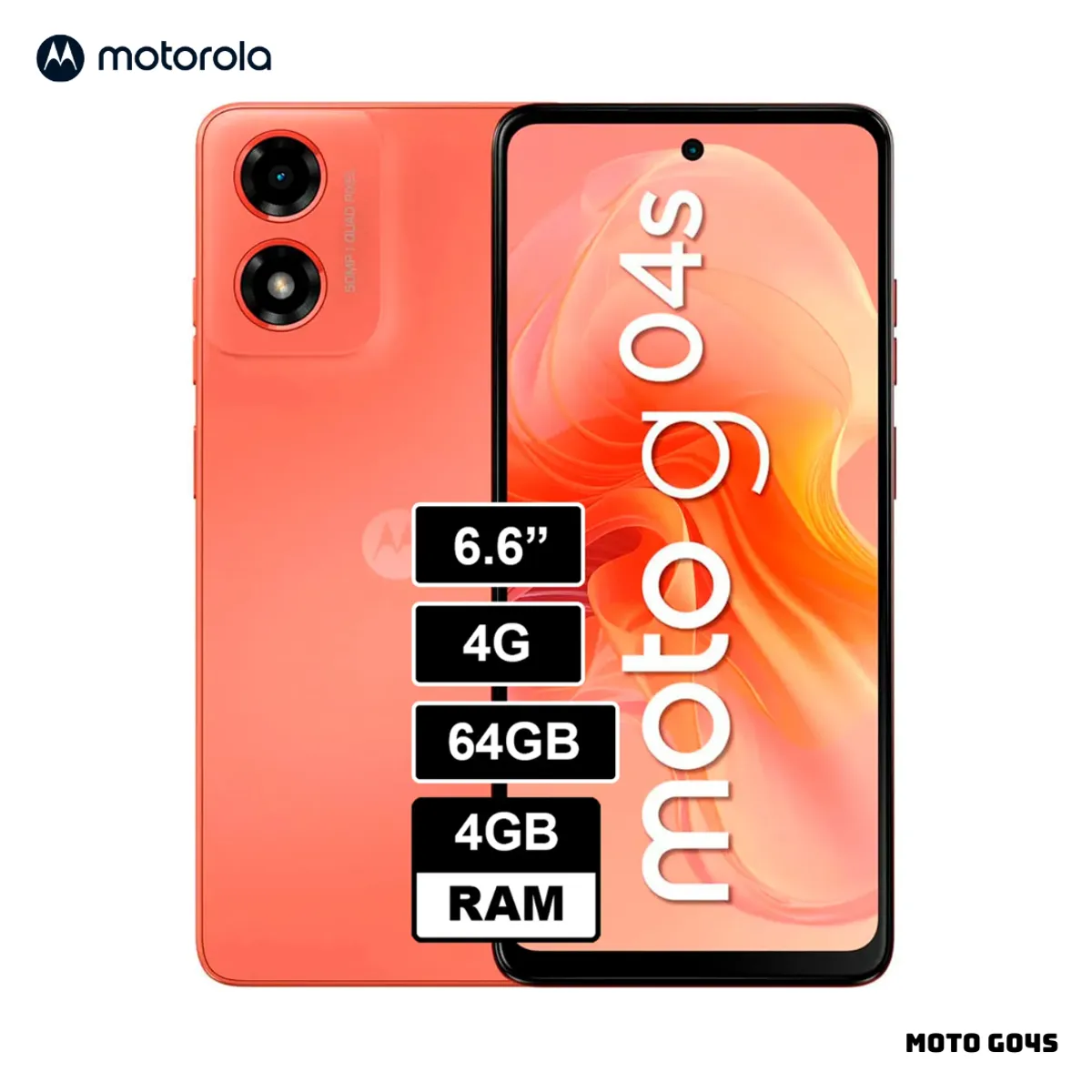 MOTOROLA - CELULAR MOTOROLA MOTO G04s 4GB RAM 128GB ROM - NARANJA AMANECER