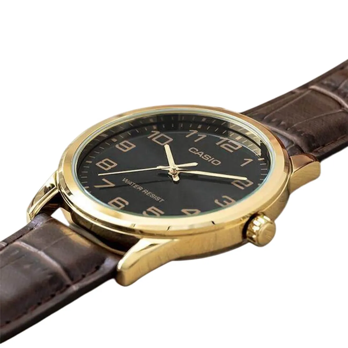 CASIO - Reloj Casio MTP-V001GL-1B Hombre Cuero Marrón