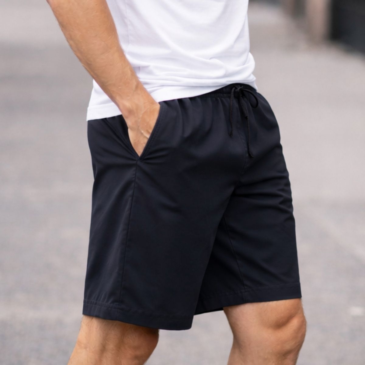 ENKI - Short Hombre Deportivo Urbano Tela Nova Colores Básicos