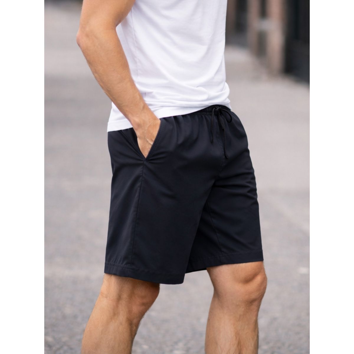 ENKI - Short Hombre Deportivo Urbano Tela Nova Colores Básicos