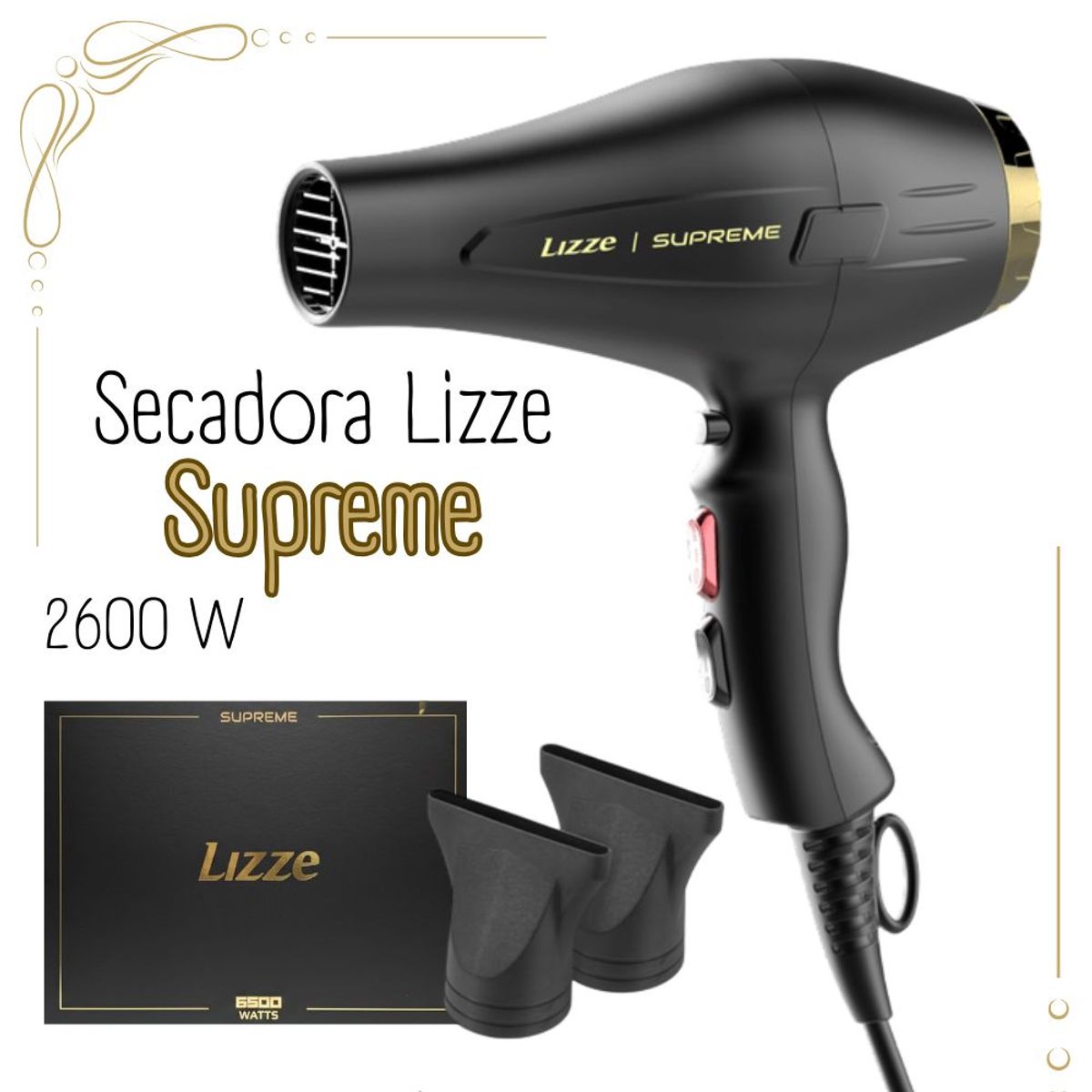 LIZZE - Secadora de Cabello Lizze Supreme Top Line Profesional 2600 W