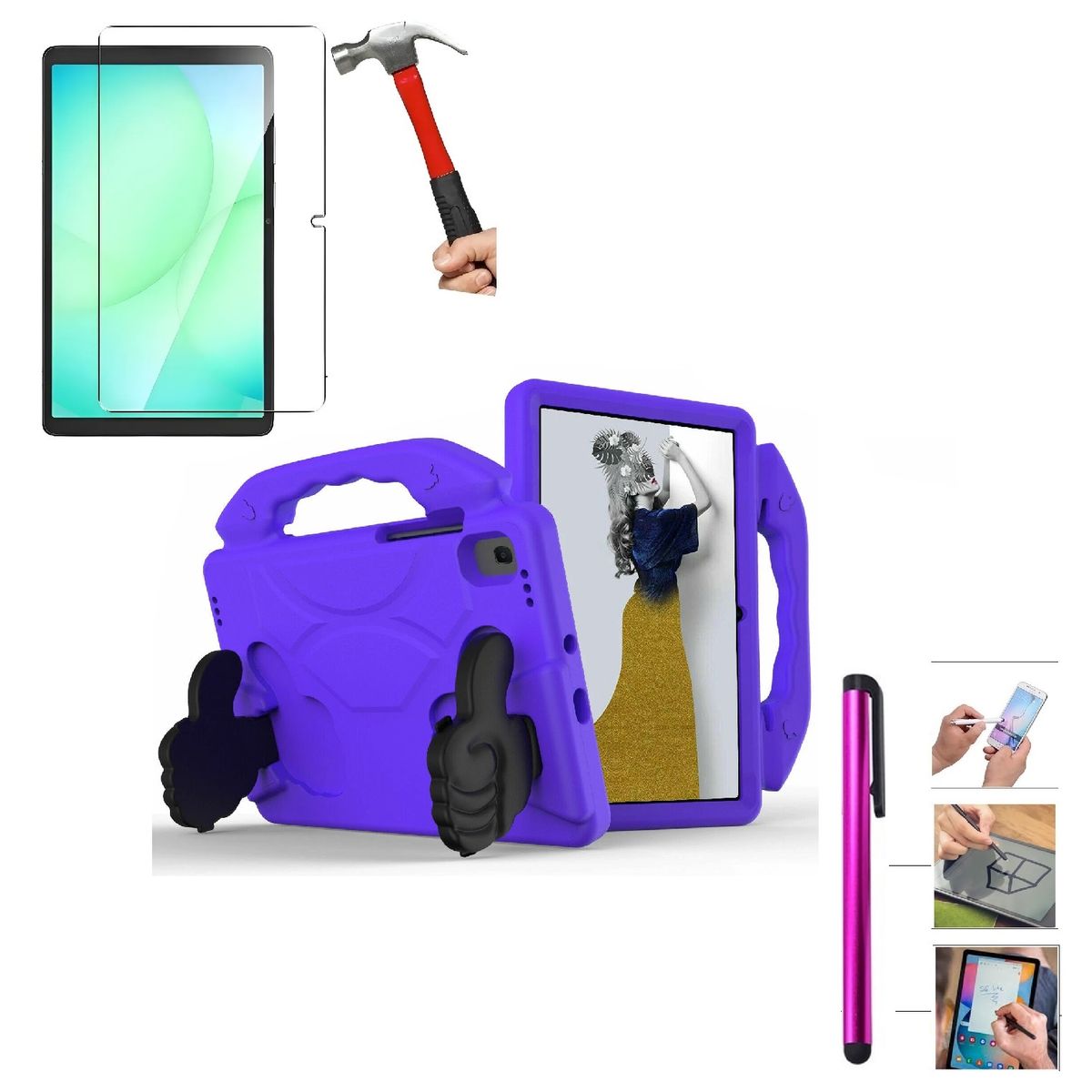 GENERICO - Funda Niños + Mica + Lapiz para Samsung Tab A11 Plus SM-X230 X235 X236