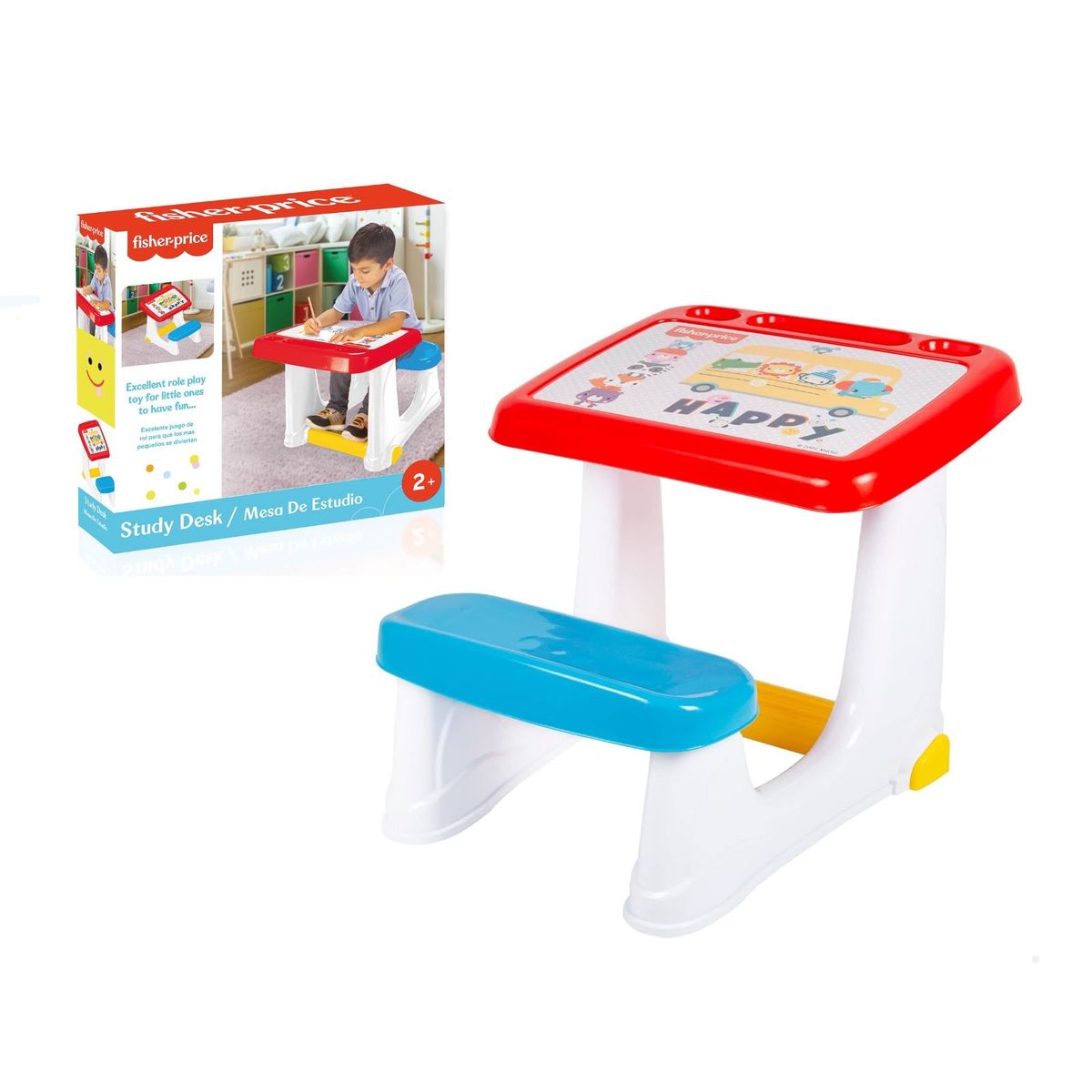 FISHER PRICE - MESA DE ESTUDIO INFANTIL FISHER PRICE CON ASIENTO Y REPOSAPIÉS