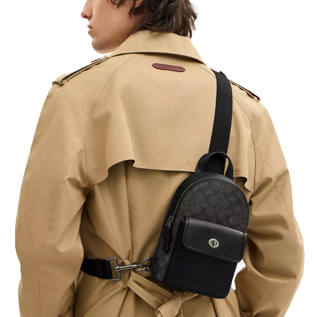 COACH - Coach Small Turnlock Mochila Bandolera en Lona Signature CAJ29