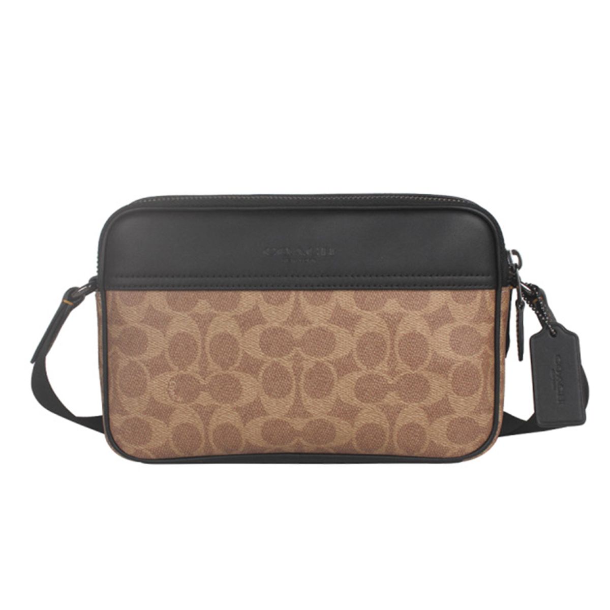 COACH - Coach Graham Bandolera en Lona Signature Marrón Claro Negro CV921