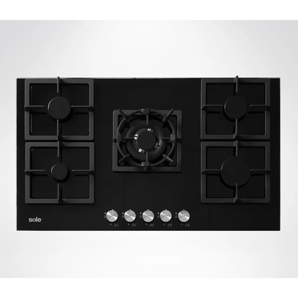 SOLE - Encimera Sole Vidrio Templado 86 Cm 5 Hornillas