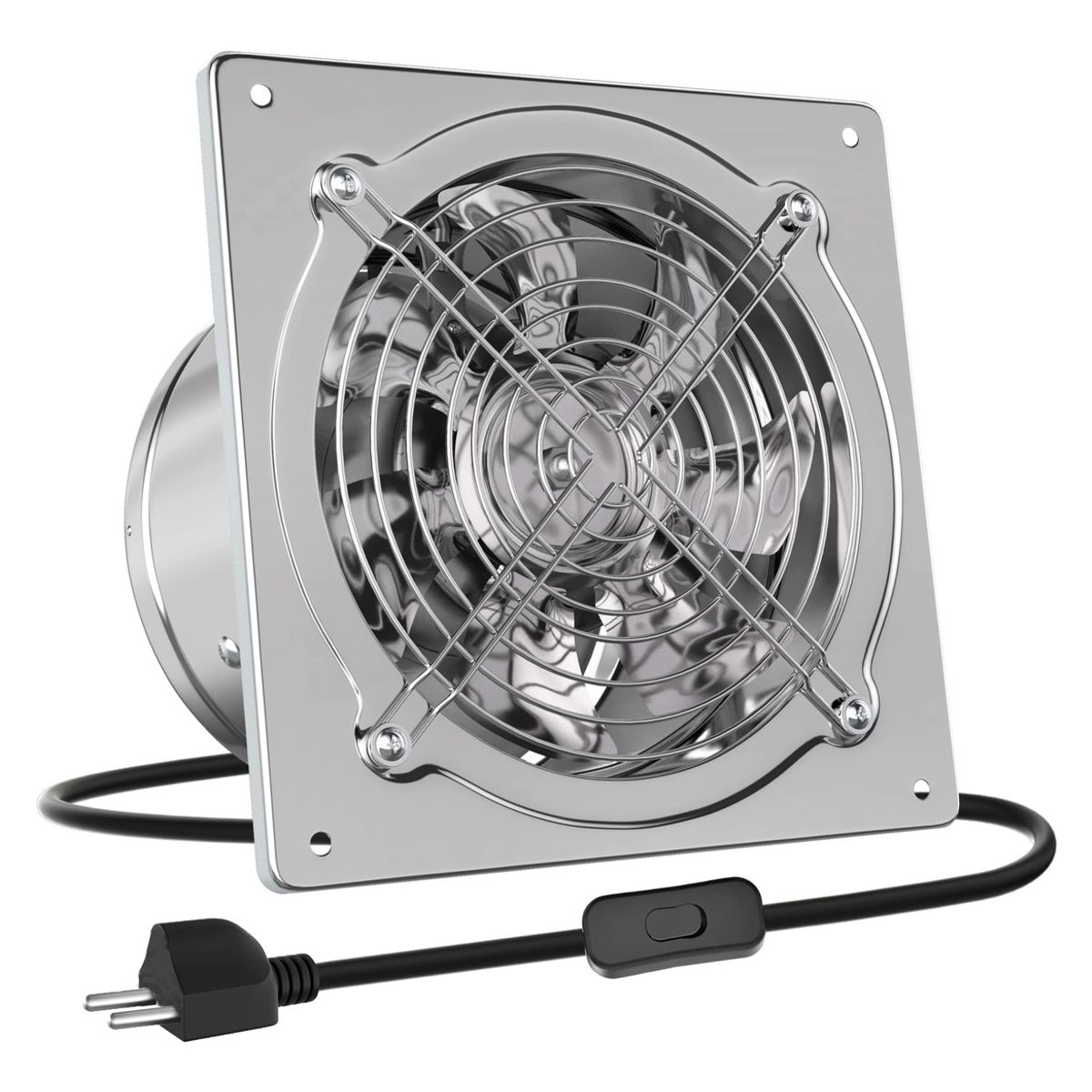 Extractor De Aire Ventilador Industrial 8inch 80w Con Enchuf, marca ANYHOGAR - Foto Principal