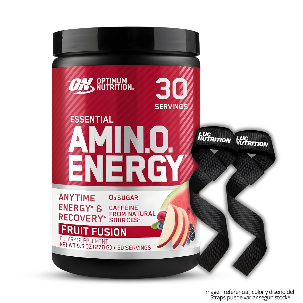OPTIMUM NUTRITION - Amino Energy 30 servicios / 270 g - Optimum Nutrition - Fruit Fusion + Straps