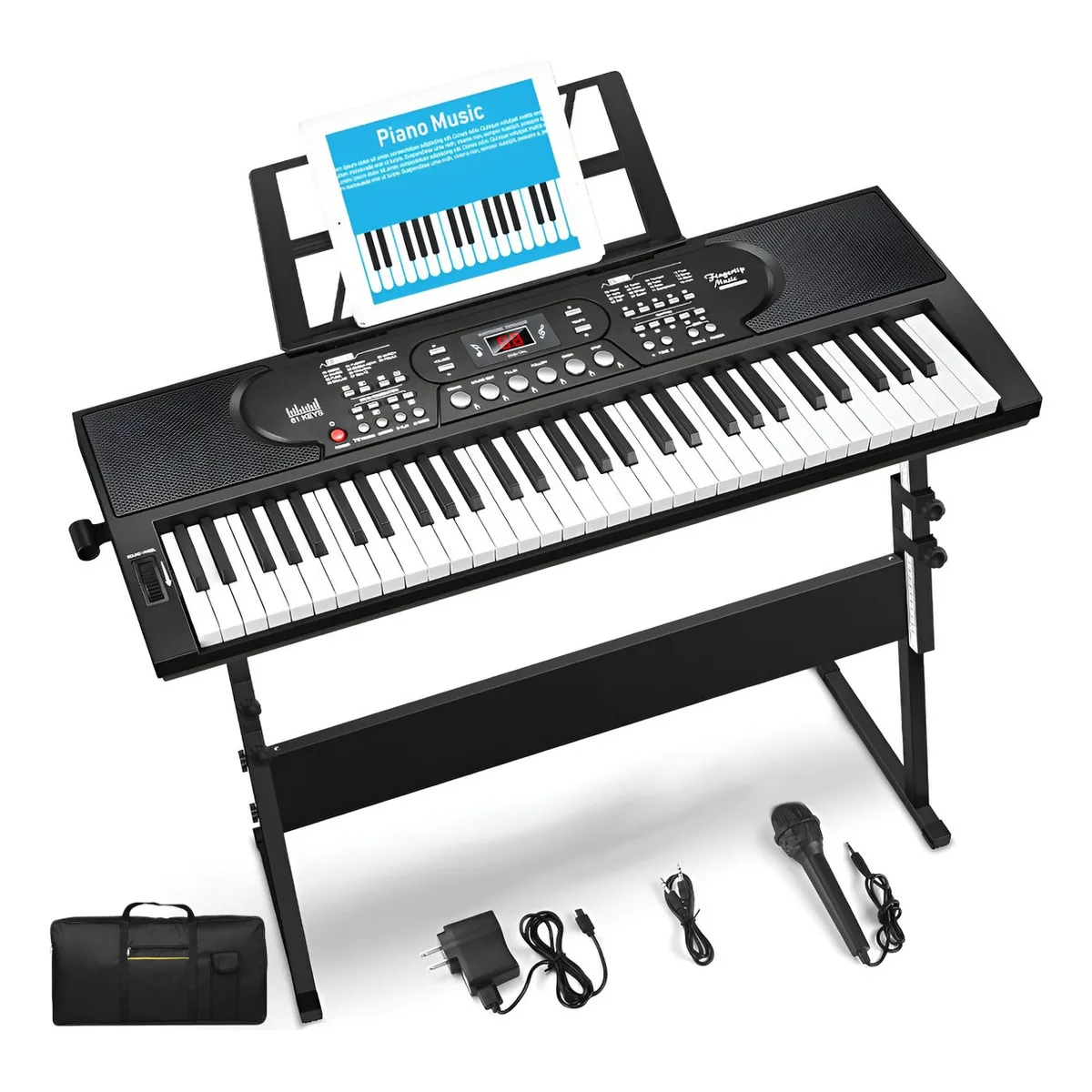 U BUY - Piano Teclado Musical Principiantes 61 Teclas Atril+soporte