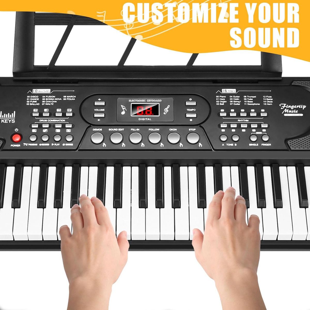 U BUY - Piano Teclado Musical Principiantes 61 Teclas Atril+soporte