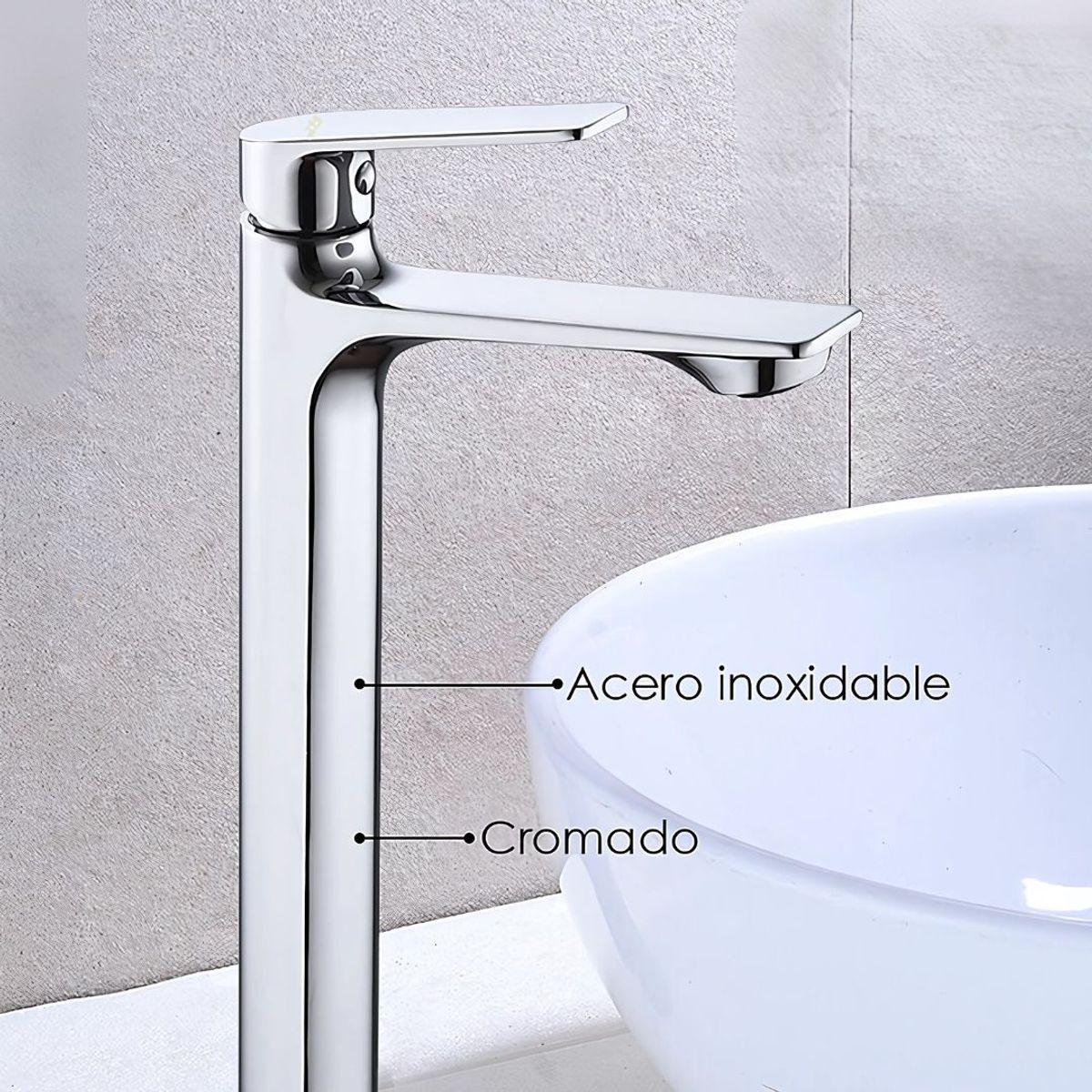 XM - Llave de Baño de Agua Fría Moderna de Acero Inoxidable Cromado  L0373A