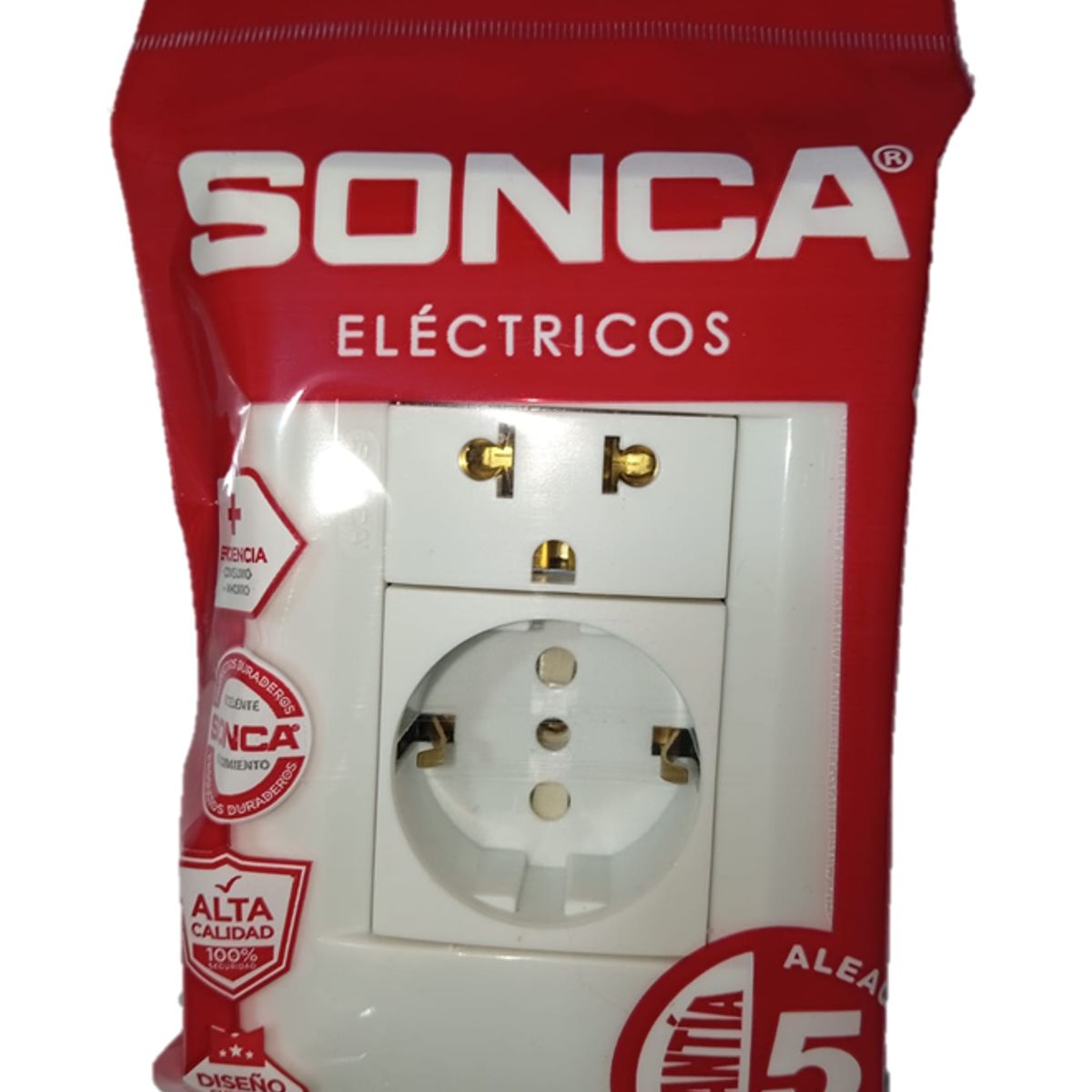 SONCA - Tomacorriente Schuko + Tomacorriente Universal Blanco CLT 16A - 250V