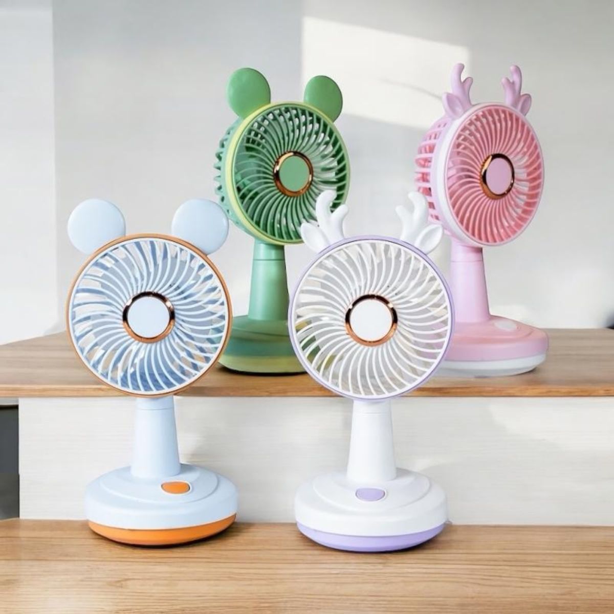 GENERICO - Mini Ventilador Electrico de Mano Portatil Recargable con Base