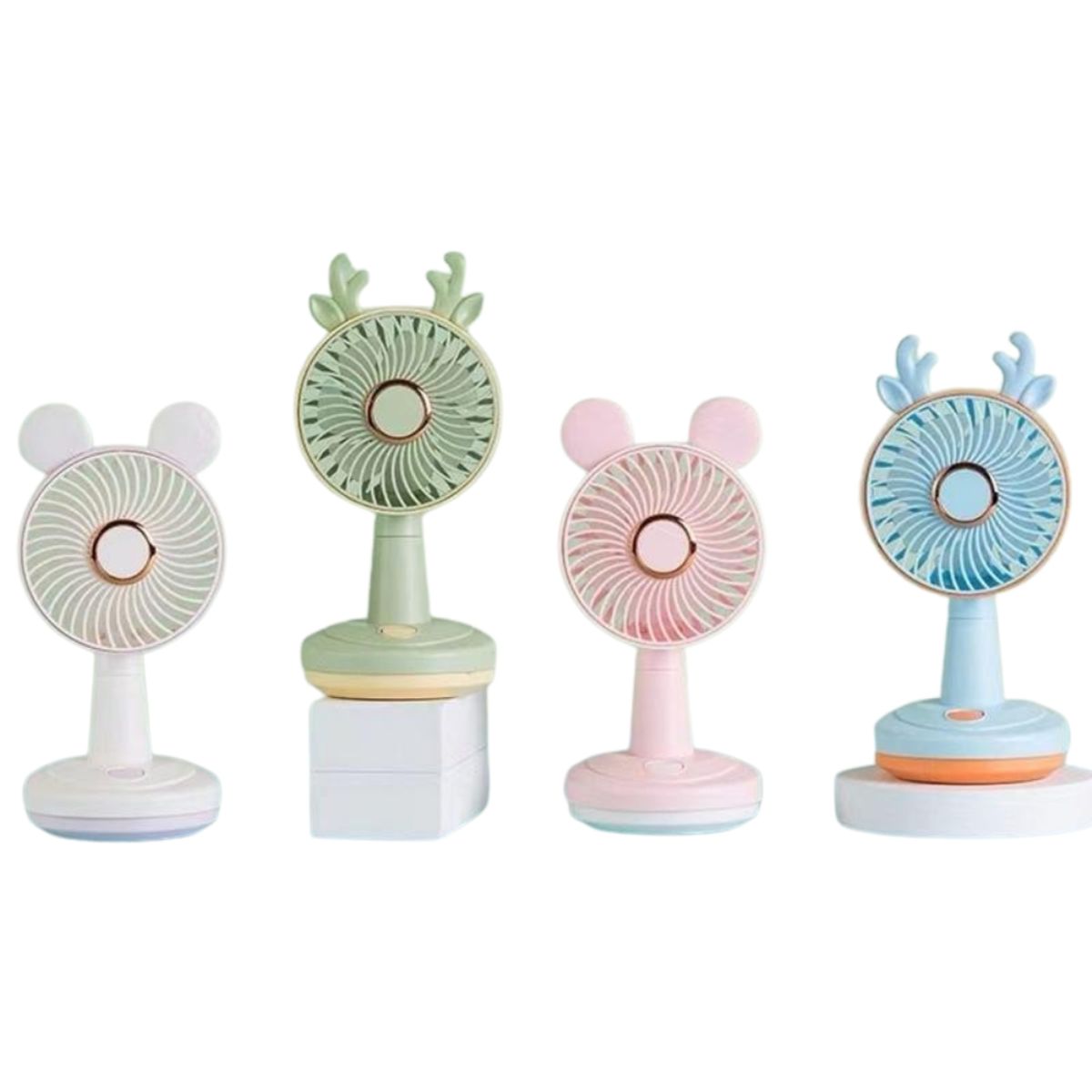 GENERICO - Mini Ventilador Electrico de Mano Portatil Recargable con Base