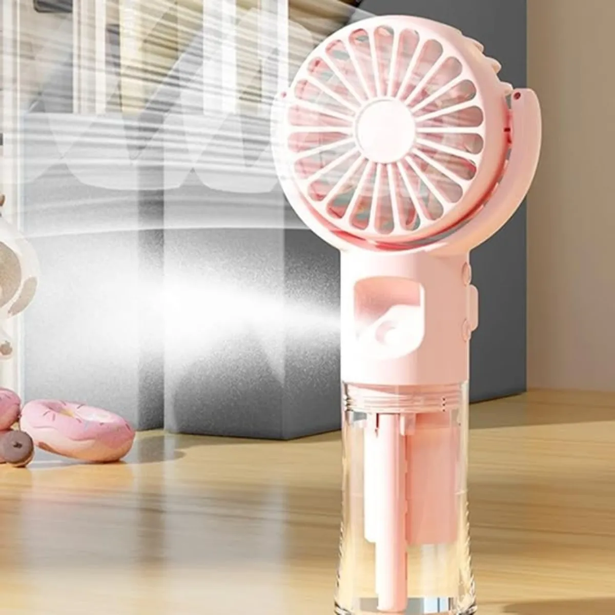 GENERICO - Mini Ventilador Electrico de Mano Portatil Recargable con Humidificador