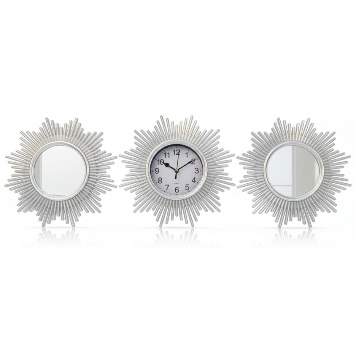 GENERICO - Reloj De Pared Nórdico Rayos De Sol Estrella Moderno 3 Piezas