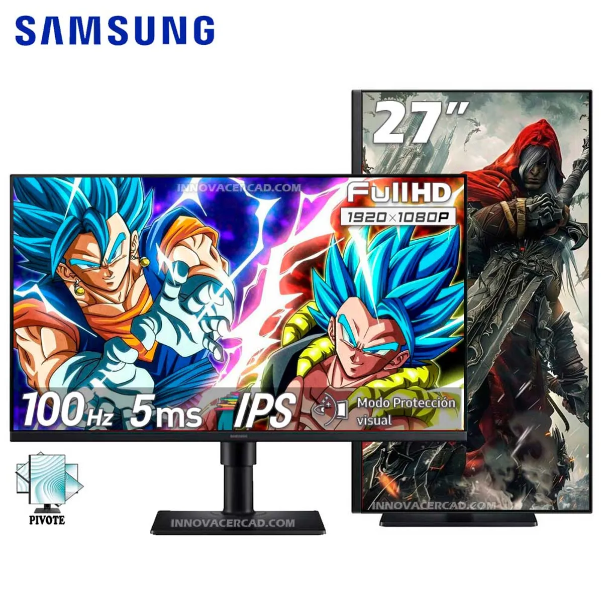 SAMSUNG - Monitor Samsung LS27D400GALXPE Essential S4 27 IPS FHD (1920 x 1080) 100Hz 5ms Pivote