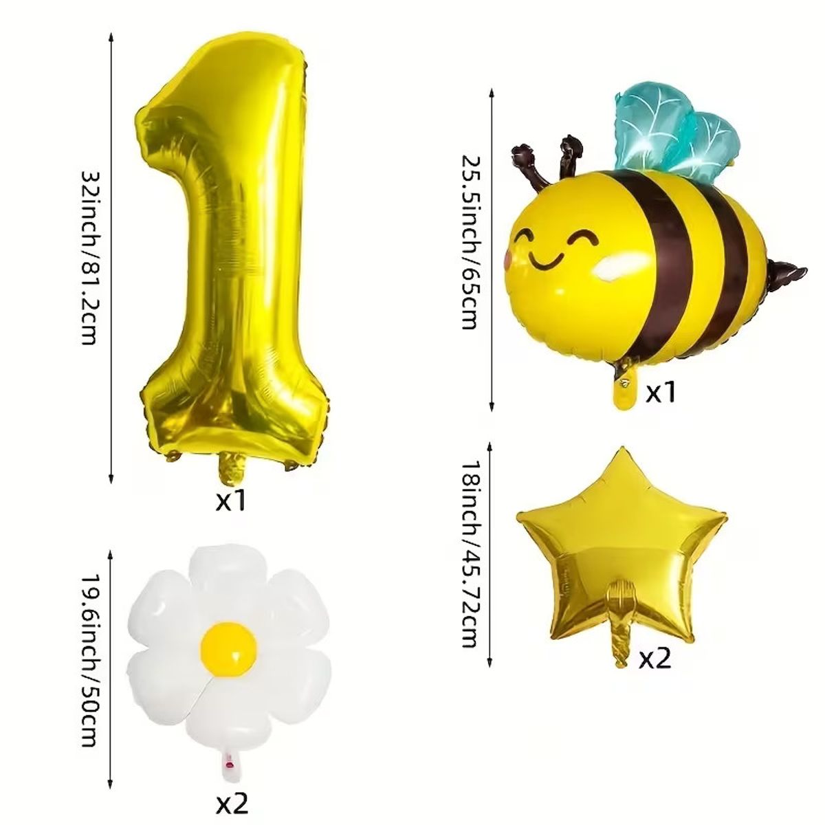 GENERICO - GLOBOS PARA CUMPLEAÑOS  DE ABEJITA CHIQUITITA - 6 PIEZAS