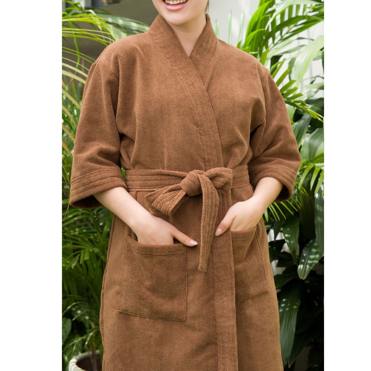 SOÑALIERE - Salida de Baño Mujer Microfibra - Marron L