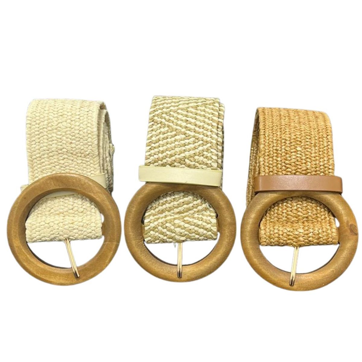 GENERICO - Cinturón / correa elástico  de paja para verano