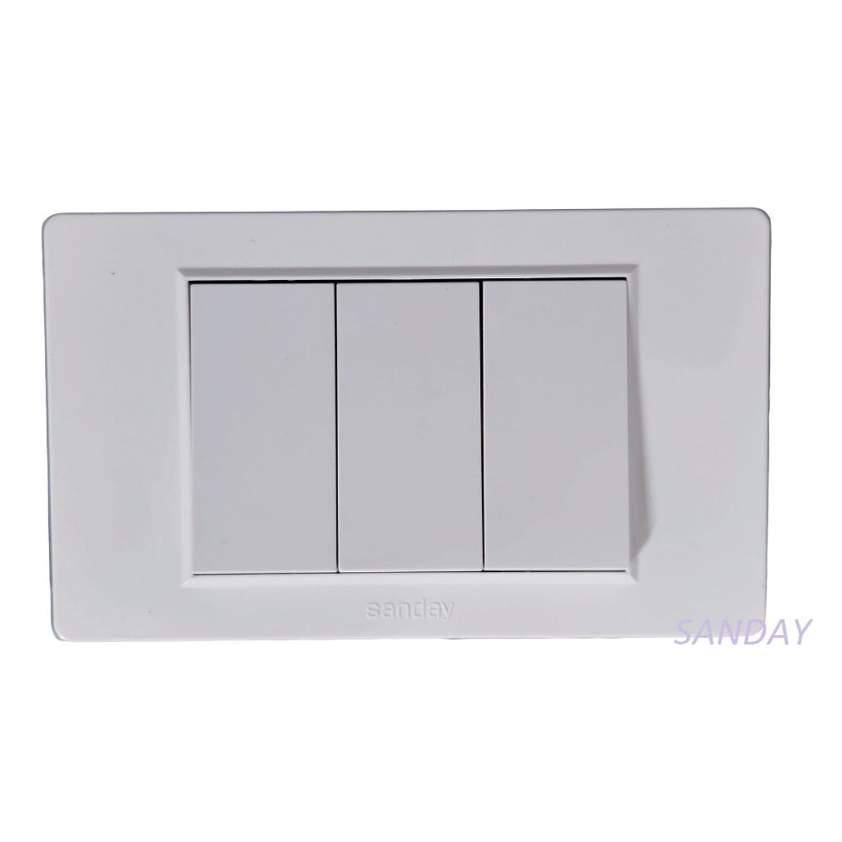 GENERICO - INTERRUPTOR CONMUTADOR DE 3 VIAS TRIPLE PLACA BLANCA Y DADOS BLANCOS SANDAY