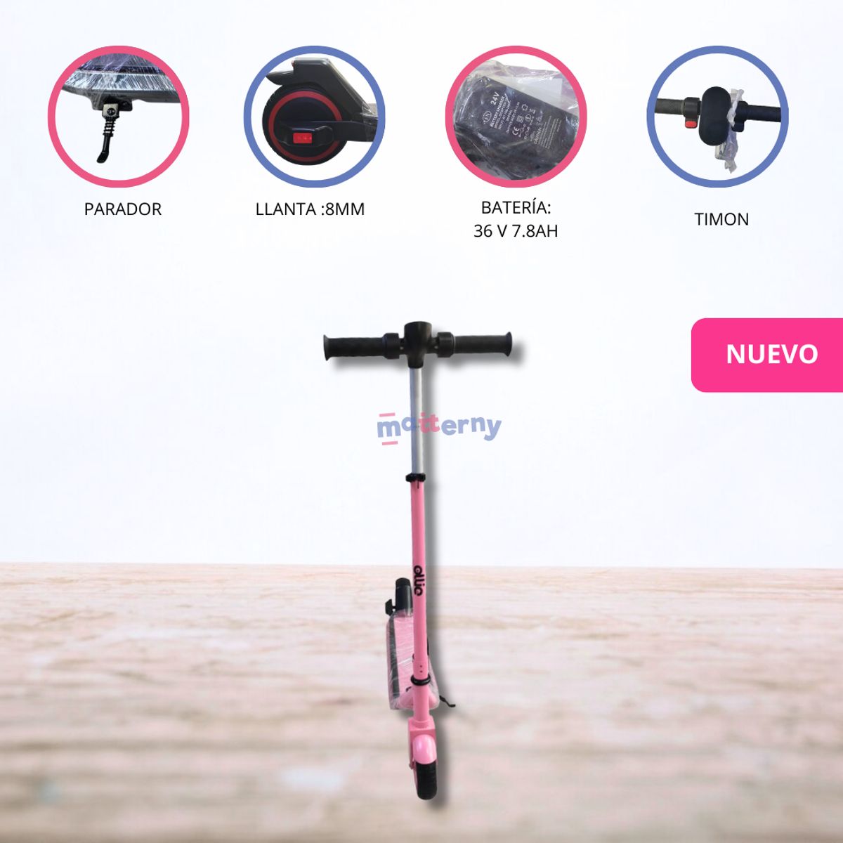 OLLIE - Scooter Eléctrico para Niños «URBANO» 36 Vlt Black