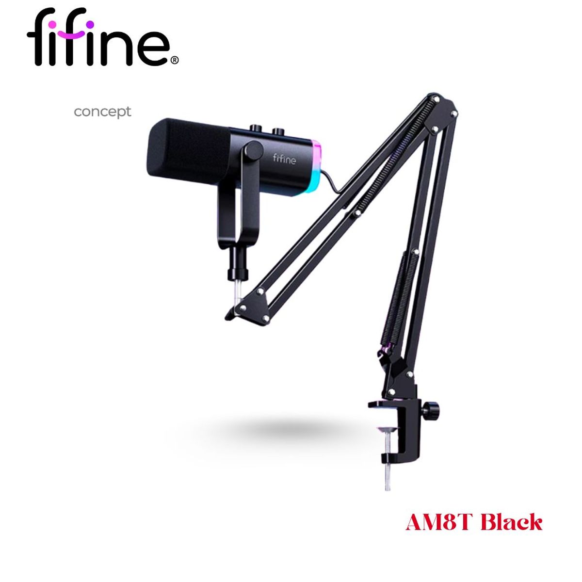 FIFINE - Micrófono Fifine AM8T Black con Brazo