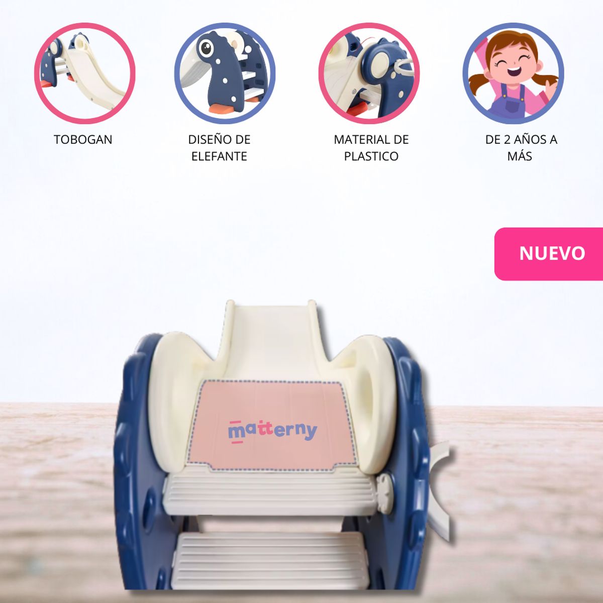 CUZKA - Tobogán con Aro de Baloncesto para Niños «VALANGA» Blue