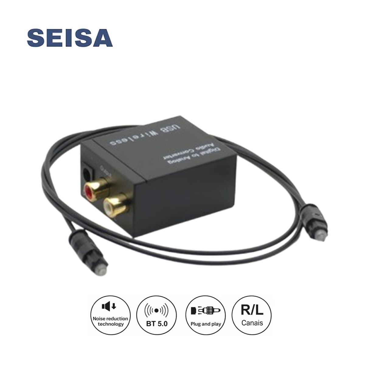 SEISA - Adaptador Audio SEISA SM-C7852BT Bluetooth a RCA Óptico