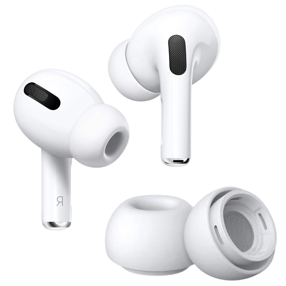 GENERICO - Almohadillas de silicona compatible con AirPods Pro 1 - 2 (S/M/L) blanco