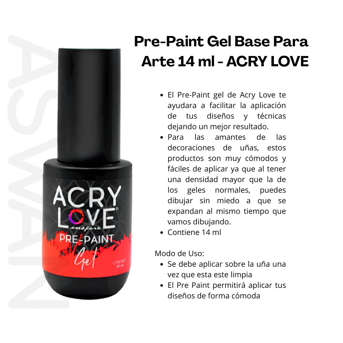 GENERICO - Pre-Paint Gel 14 ml - ACRY LOVE