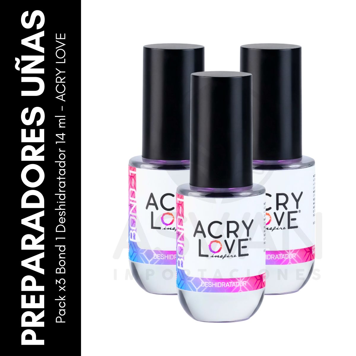 GENERICO - Pack x3 Bond 1 Deshidratador 14 ml - ACRY LOVE