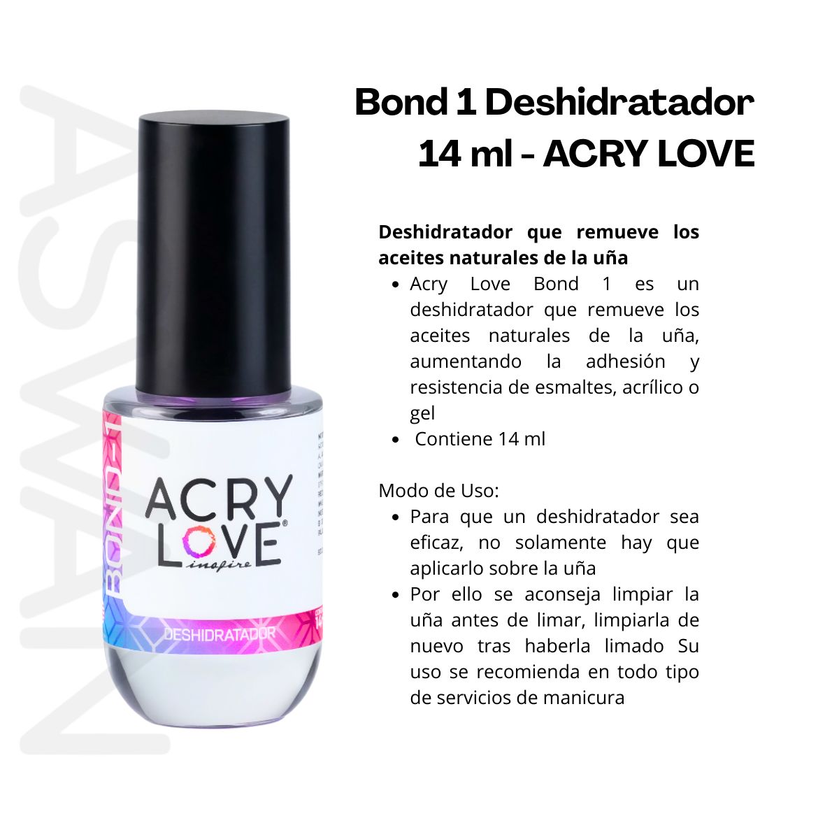 GENERICO - Pack x3 Bond 1 Deshidratador 14 ml - ACRY LOVE