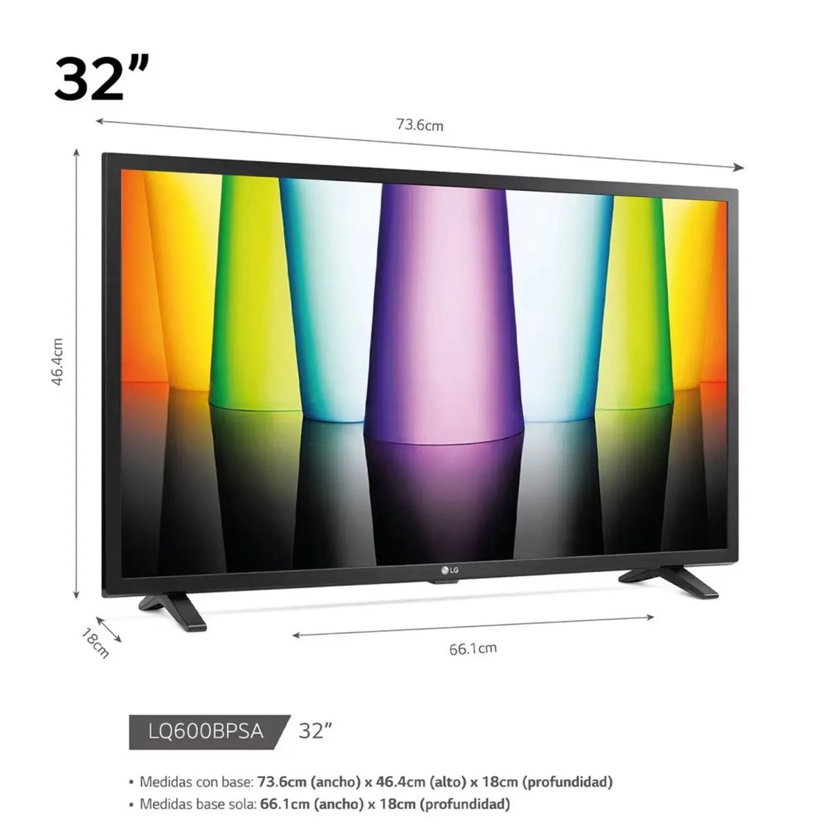LG - Televisor LG 32"  Pulg. LED Smart TV HD con ThinQ AI 32LR600BPSC