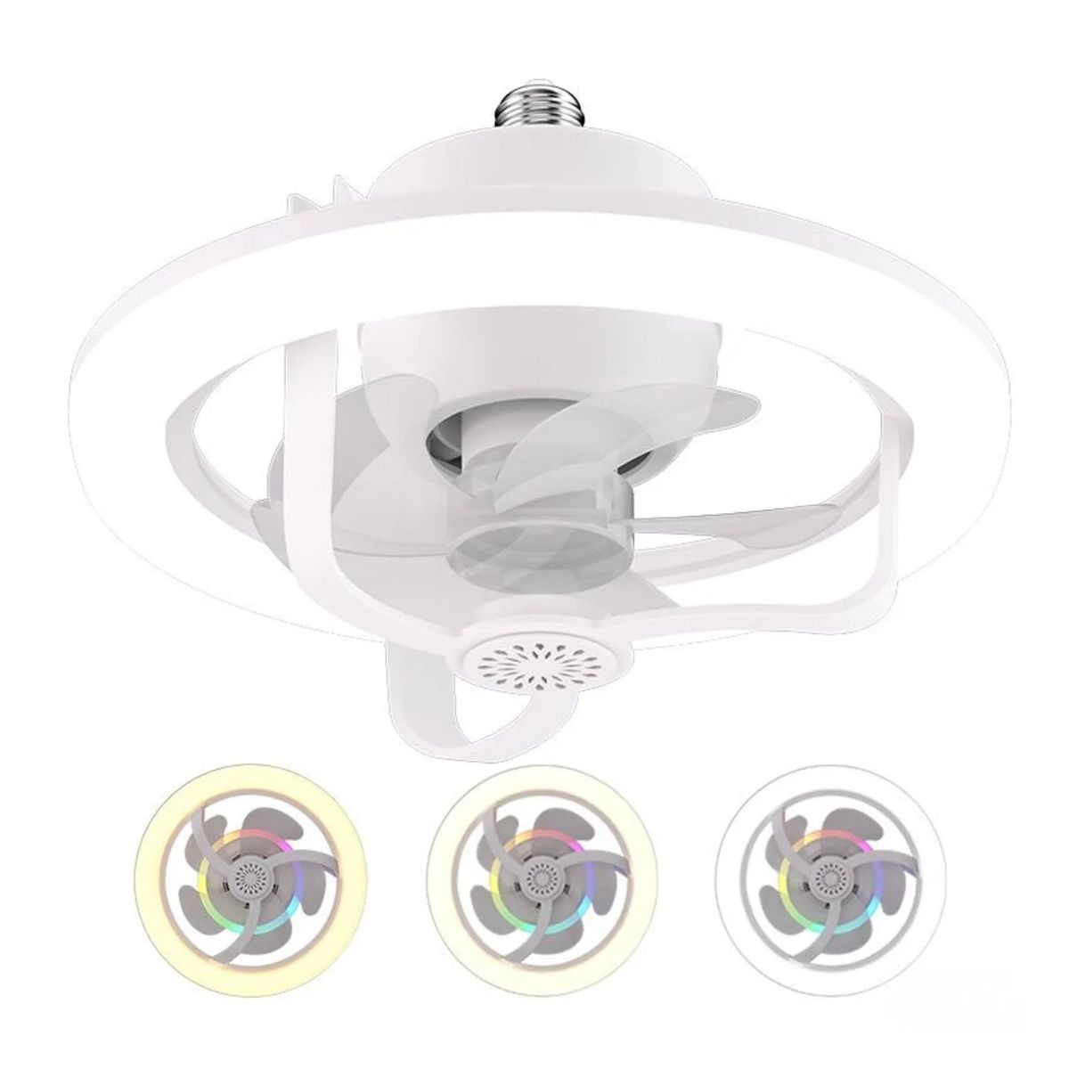 SEISA - Ventilador de Techo con Lámpara LED 60W - Rotación 360° Control Remoto  Aromaterapia