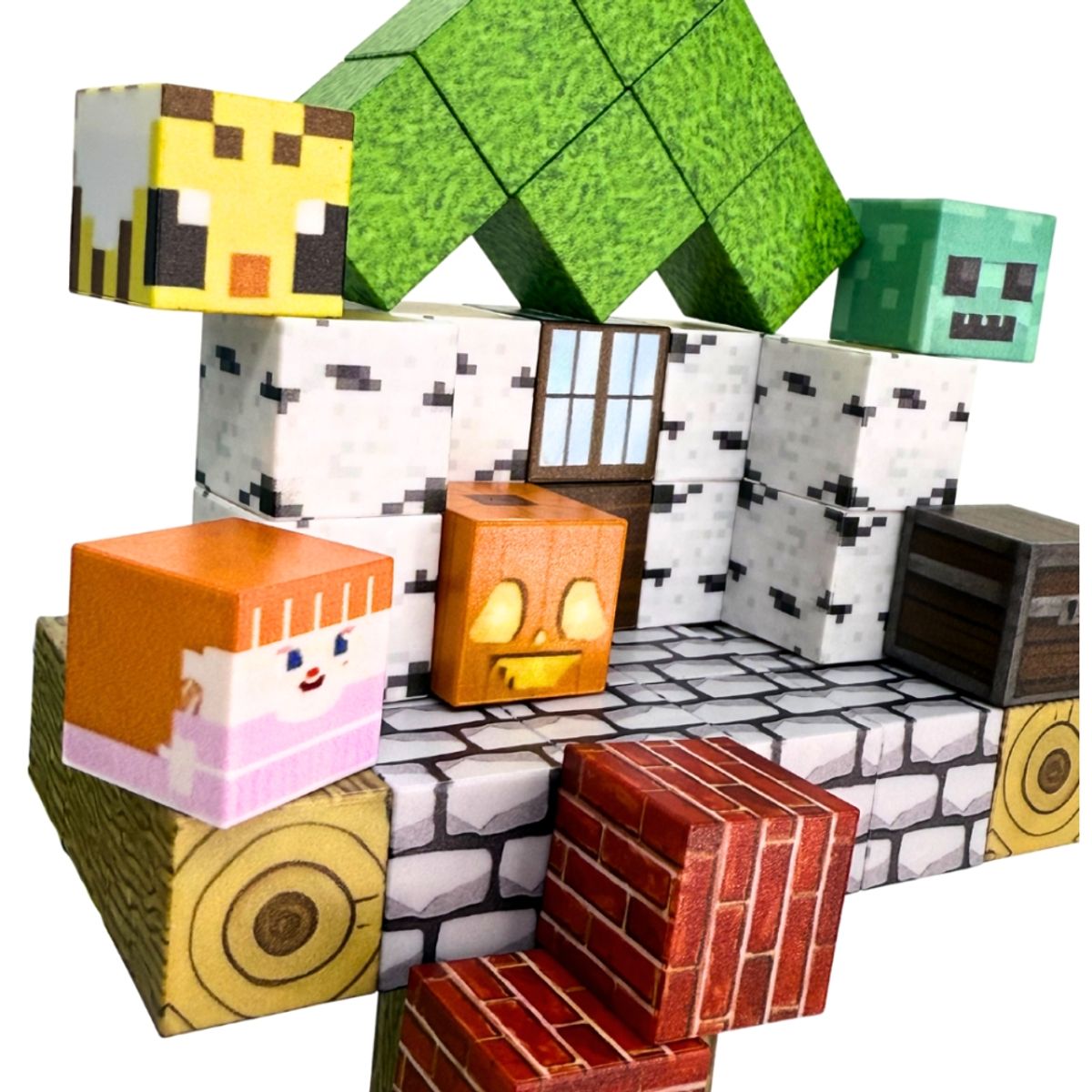 GENERICO - Bloques Magnéticos de Minecraft Armables Steve Armable Dicos 100 Pcs