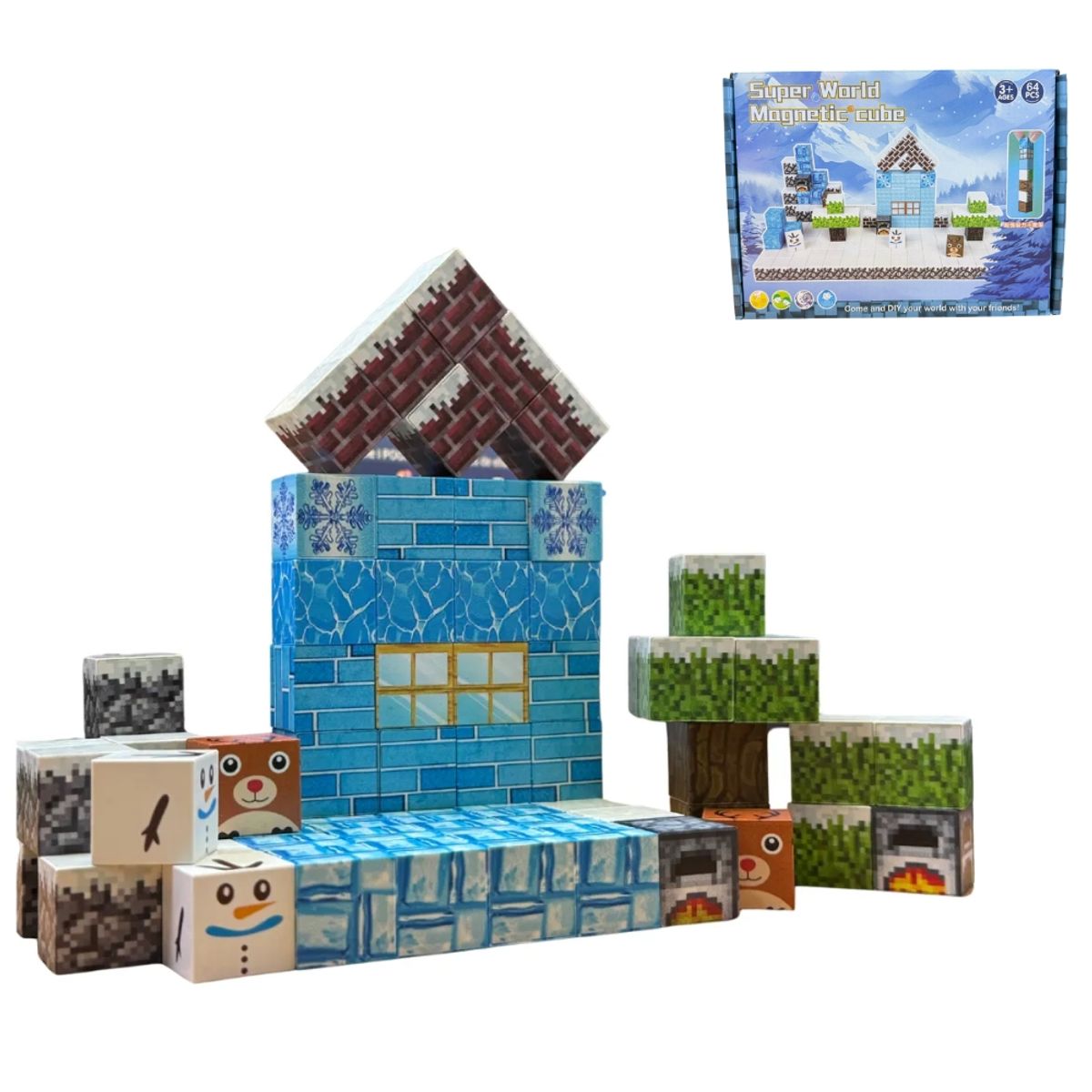 GENERICO - Bloques Magnéticos Frozen Super World 64 Pcs