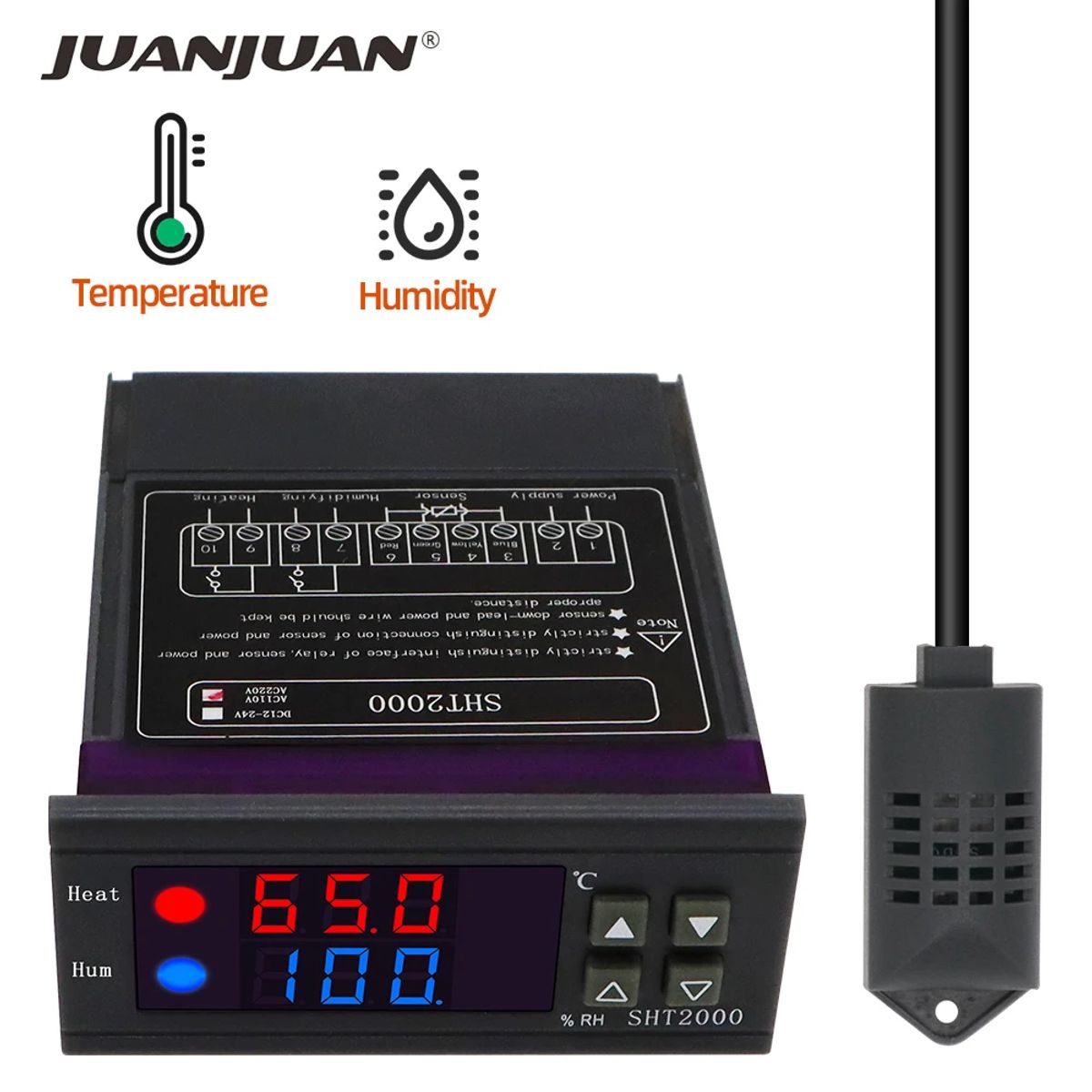 GENERICO - Controlador Digital de Temperatura y Humedad SHT2000 10A