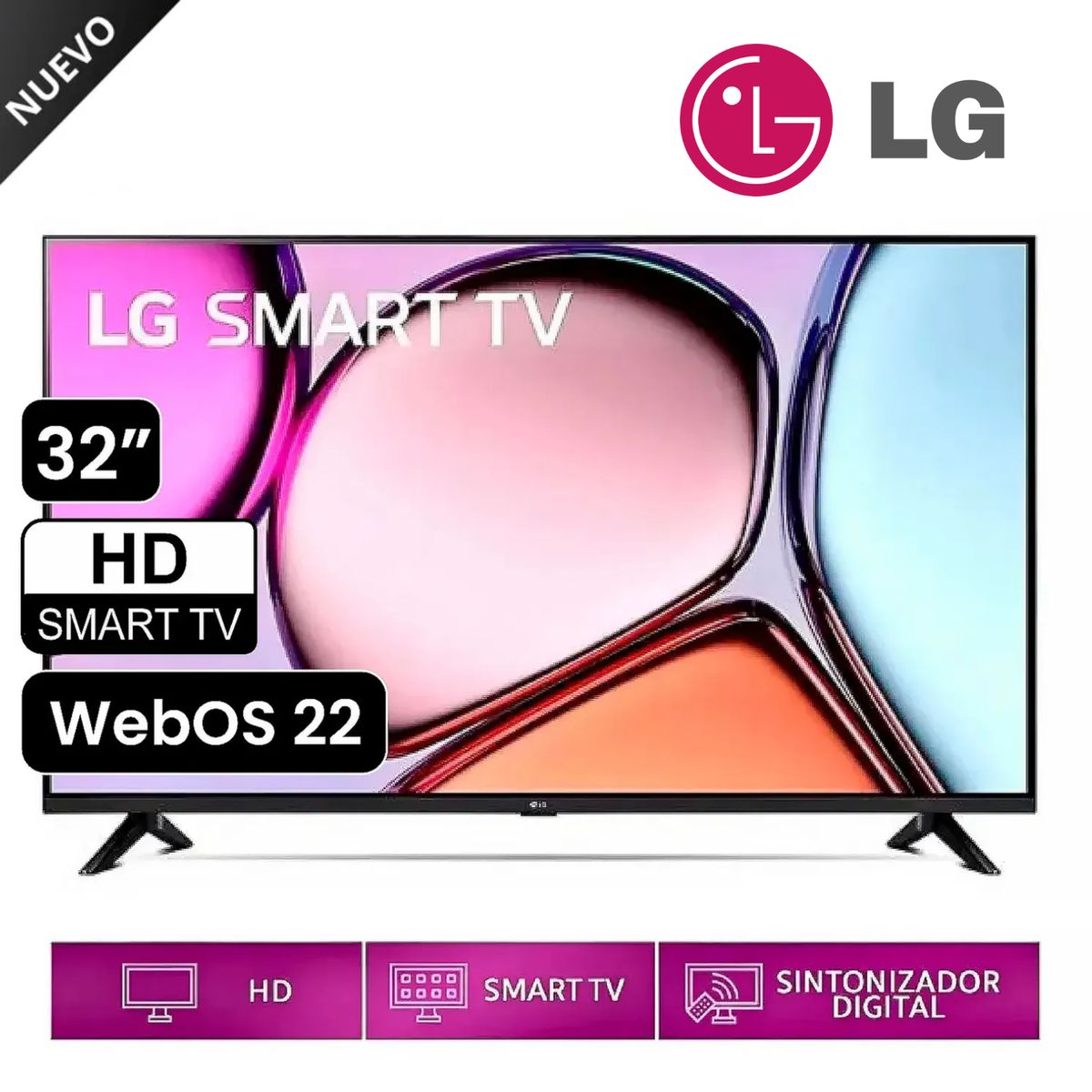 LG - Televisor LG 32 Pulg. LED Smart TV HD con Thinq AI 32LR600BPSC