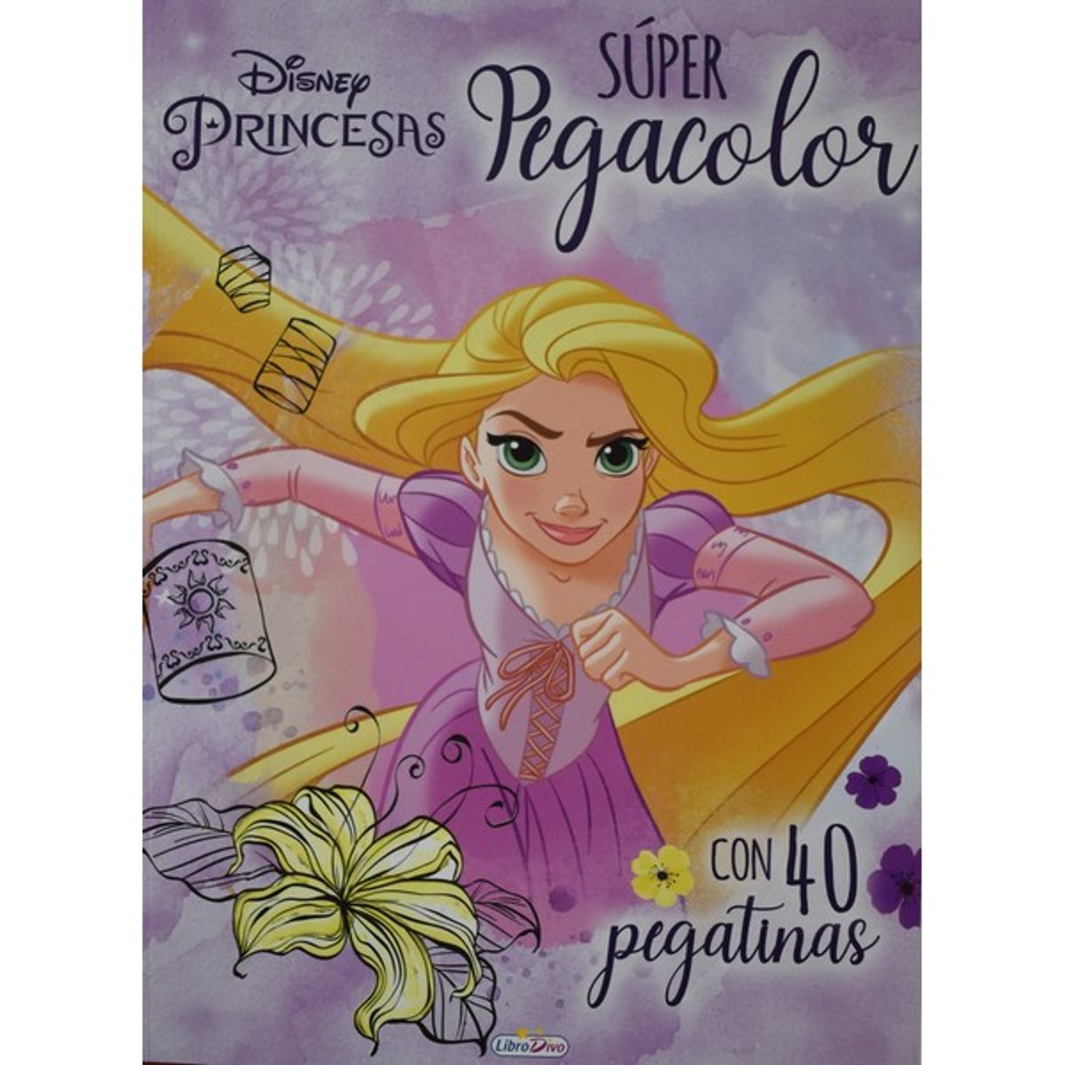 GENERICO - PRINCESAS DISNEY - LIBRO SUPER PEGACOLOR CON STICKERS
