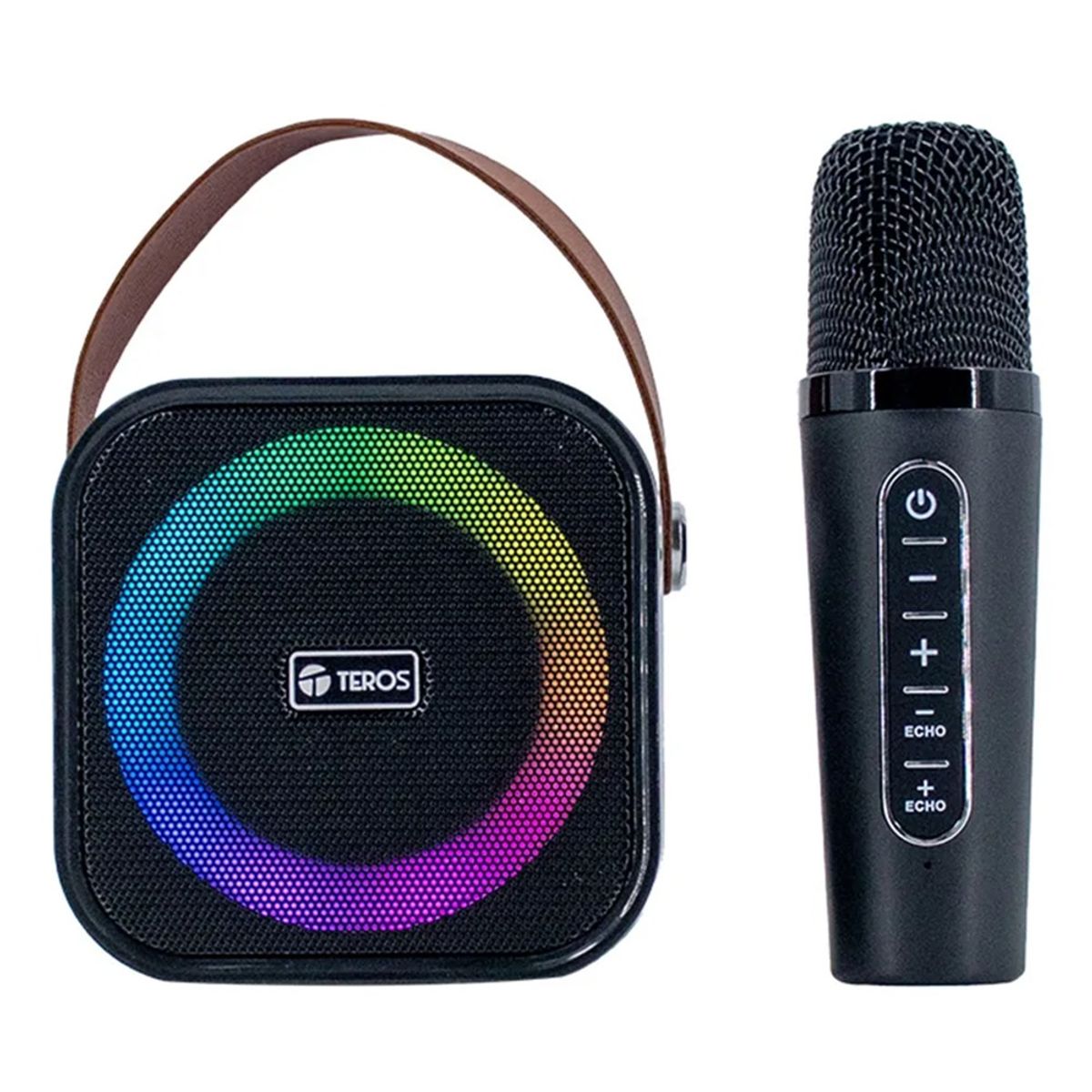 TEROS - Parlante Karaoke Inalámbrico Teros Usb Iluminación Led Negro - TEROS TE-6013N