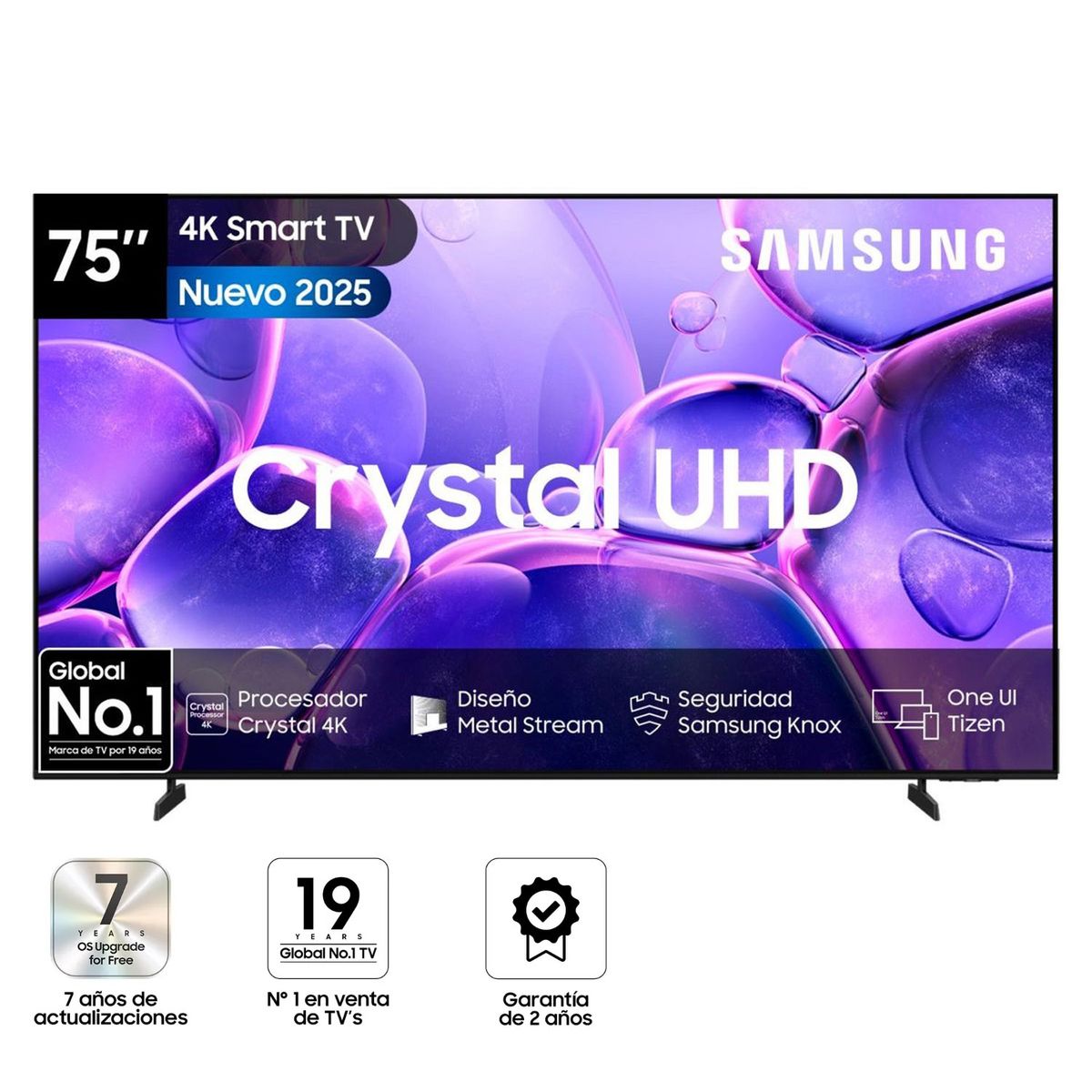 SAMSUNG - Televisor Samsung 75 Pulg. Crystal U8000F Smart Tizen TV UHD 4K UN75U8000FGXPE l Sound Bar B400F