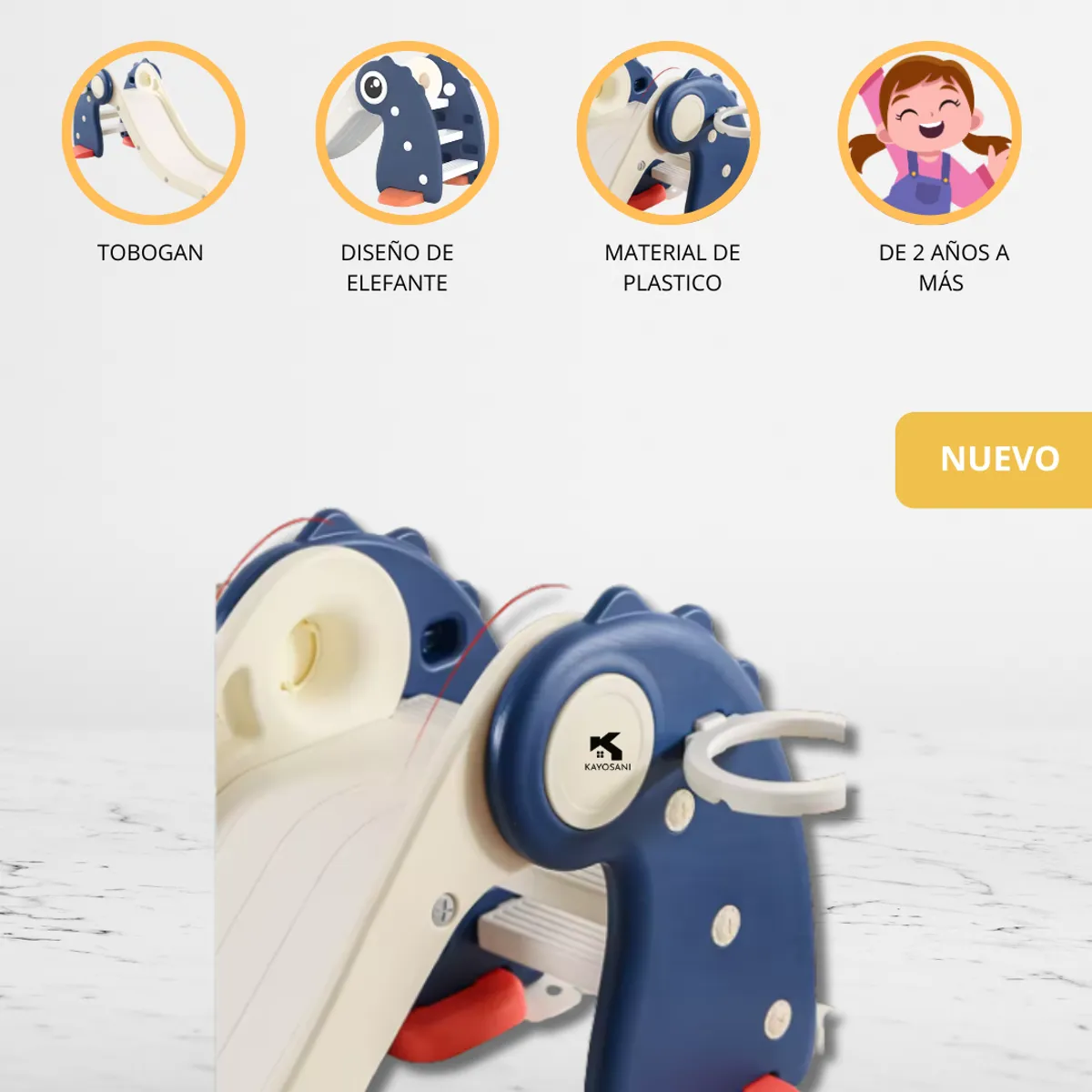 CUZKA - Tobogán con Aro de Baloncesto para Niños «VALANGA» Blue