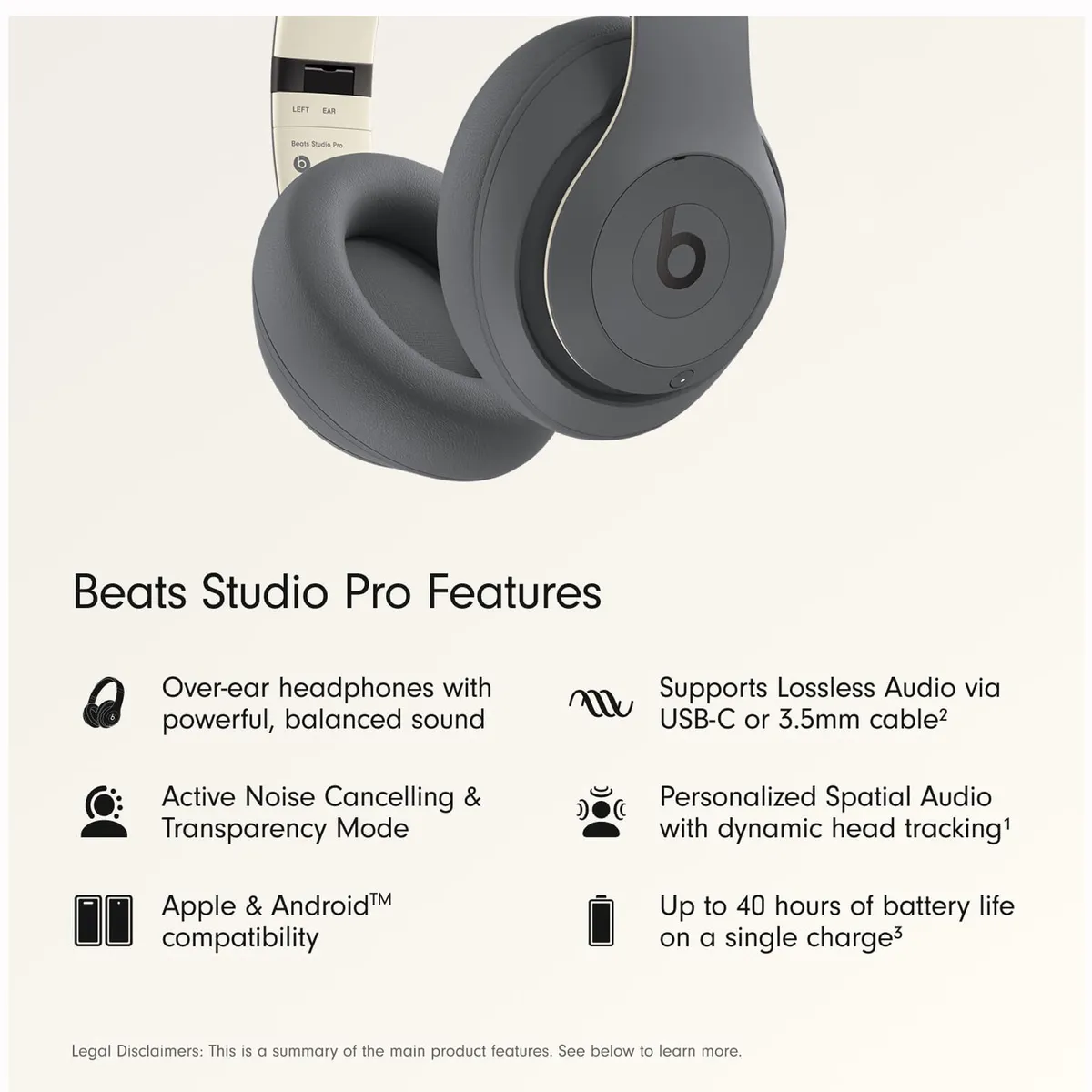 BEATS BY DR DRE - Beats STUDIO PRO Wireless Auriculares Inalámbricos - Sand Gray