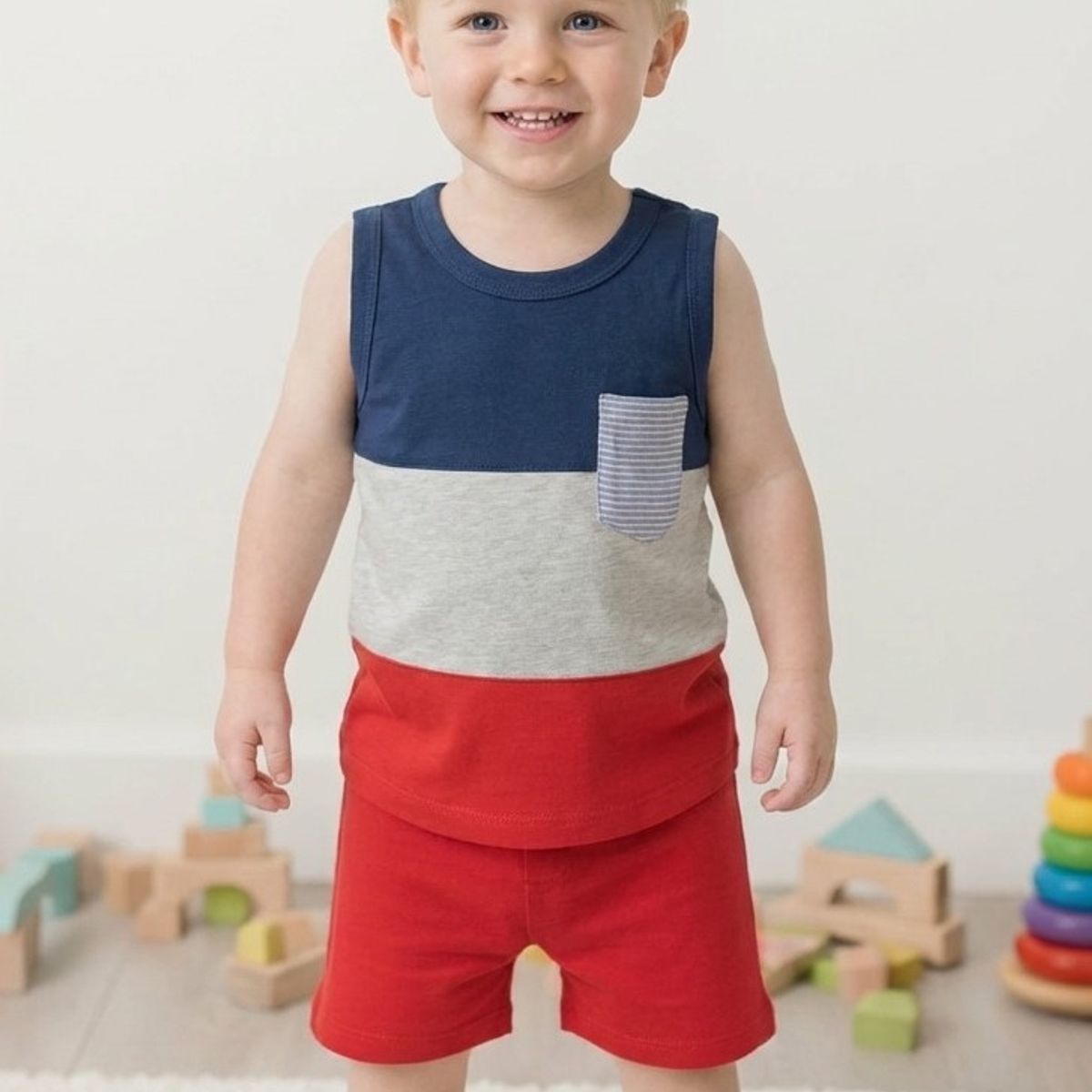 GENERICO - Conjunto Tricolor de Algodón Pima