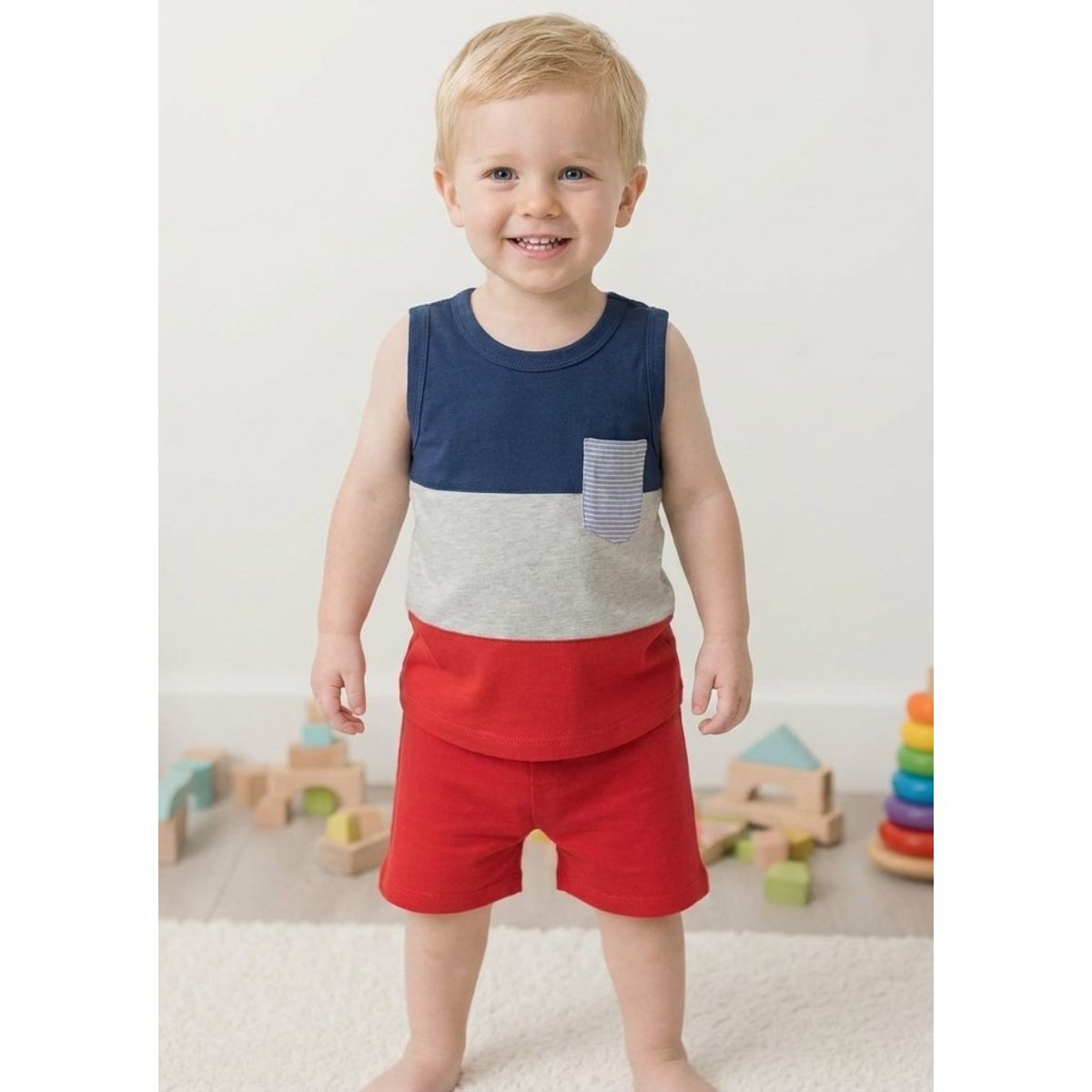 GENERICO - Conjunto Tricolor de Algodón Pima