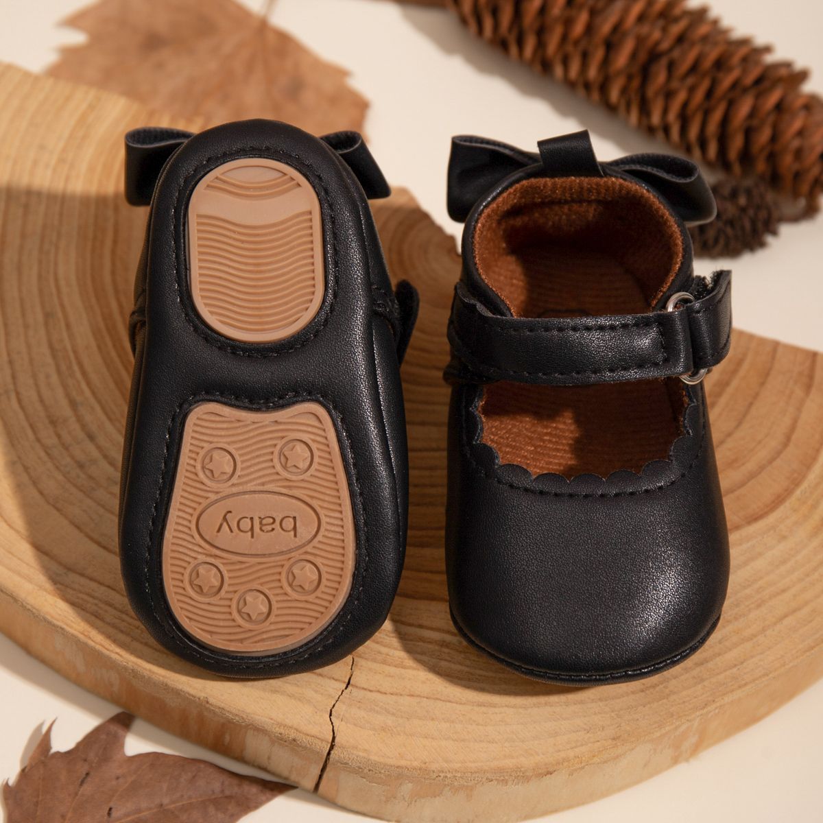 GENERICO - Zapato Lazo Negro para bebé 06 a 18 meses - Wawita Love