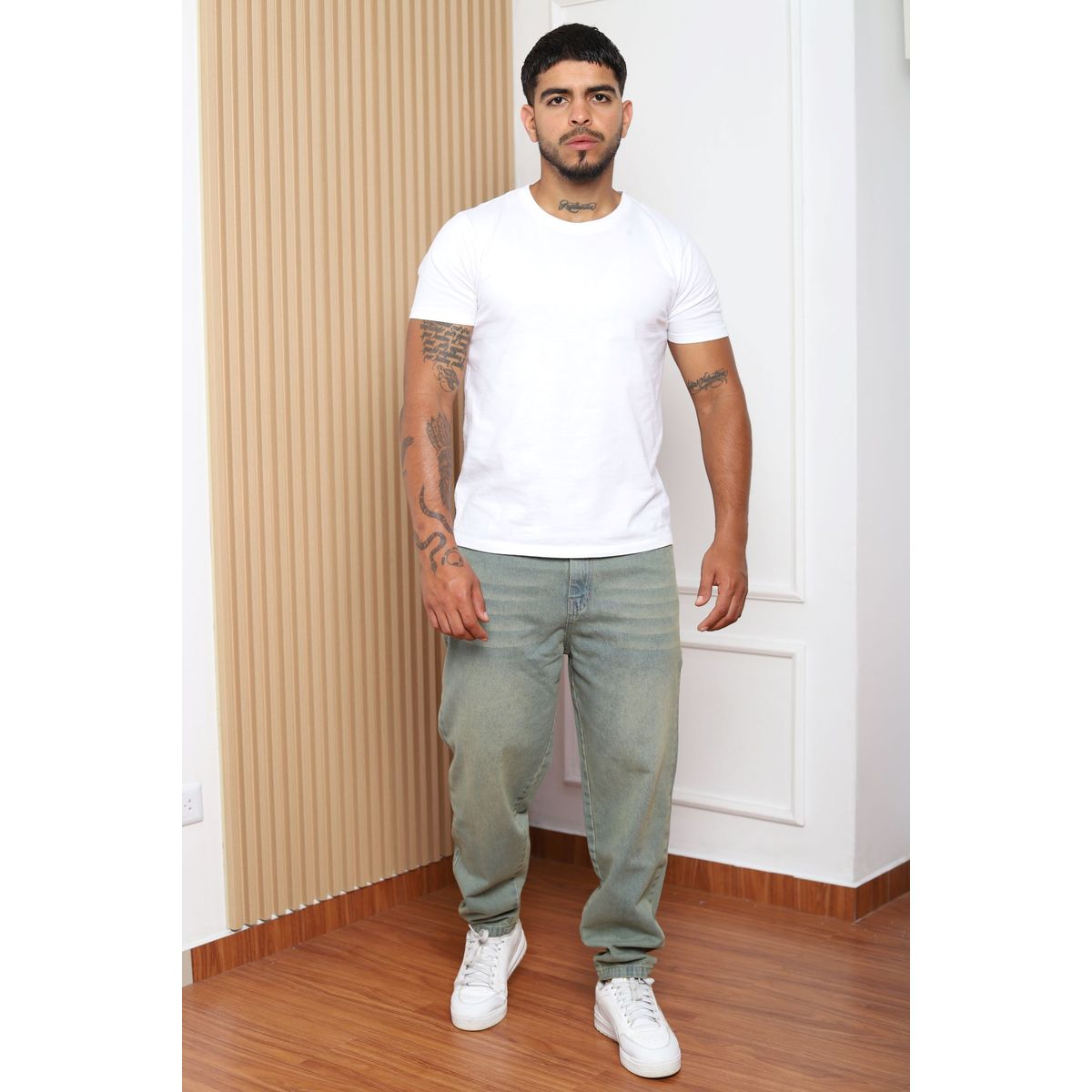 QH - Pantalón Mom Fit de Denim 100% Algodón para Hombre