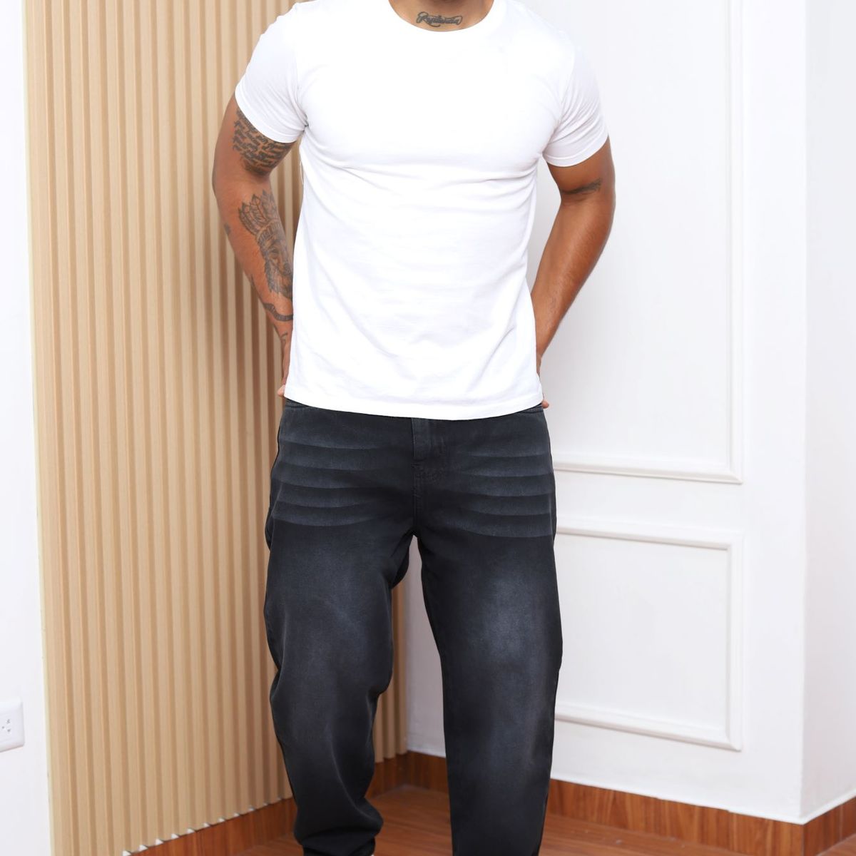 QH - Pantalón Mom Fit de Denim 100% Algodón para Hombre